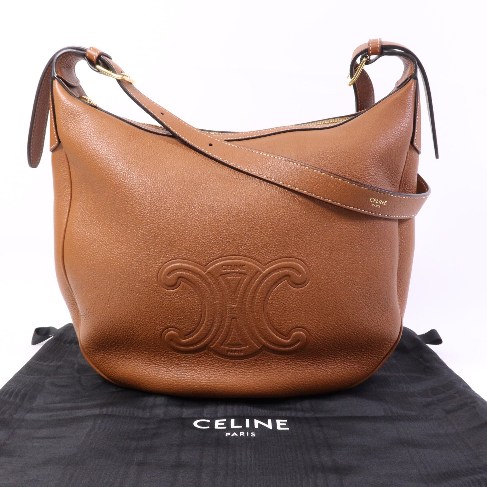 CELINE 牛皮皮革Heloise Bag金扣肩背袋