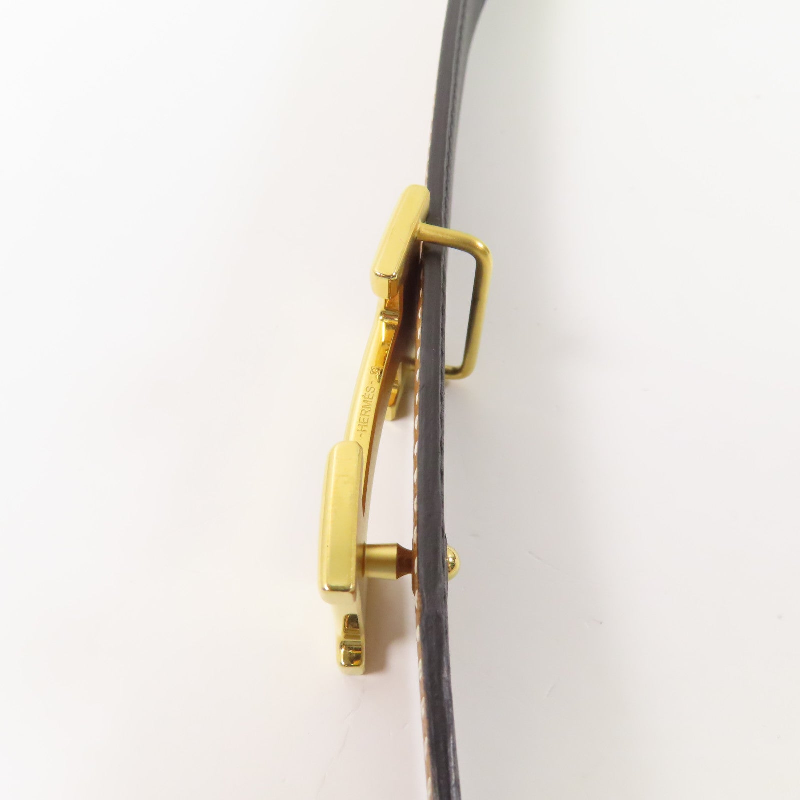 HERMES Epsom皮革H Belt金扣皮帶Gold