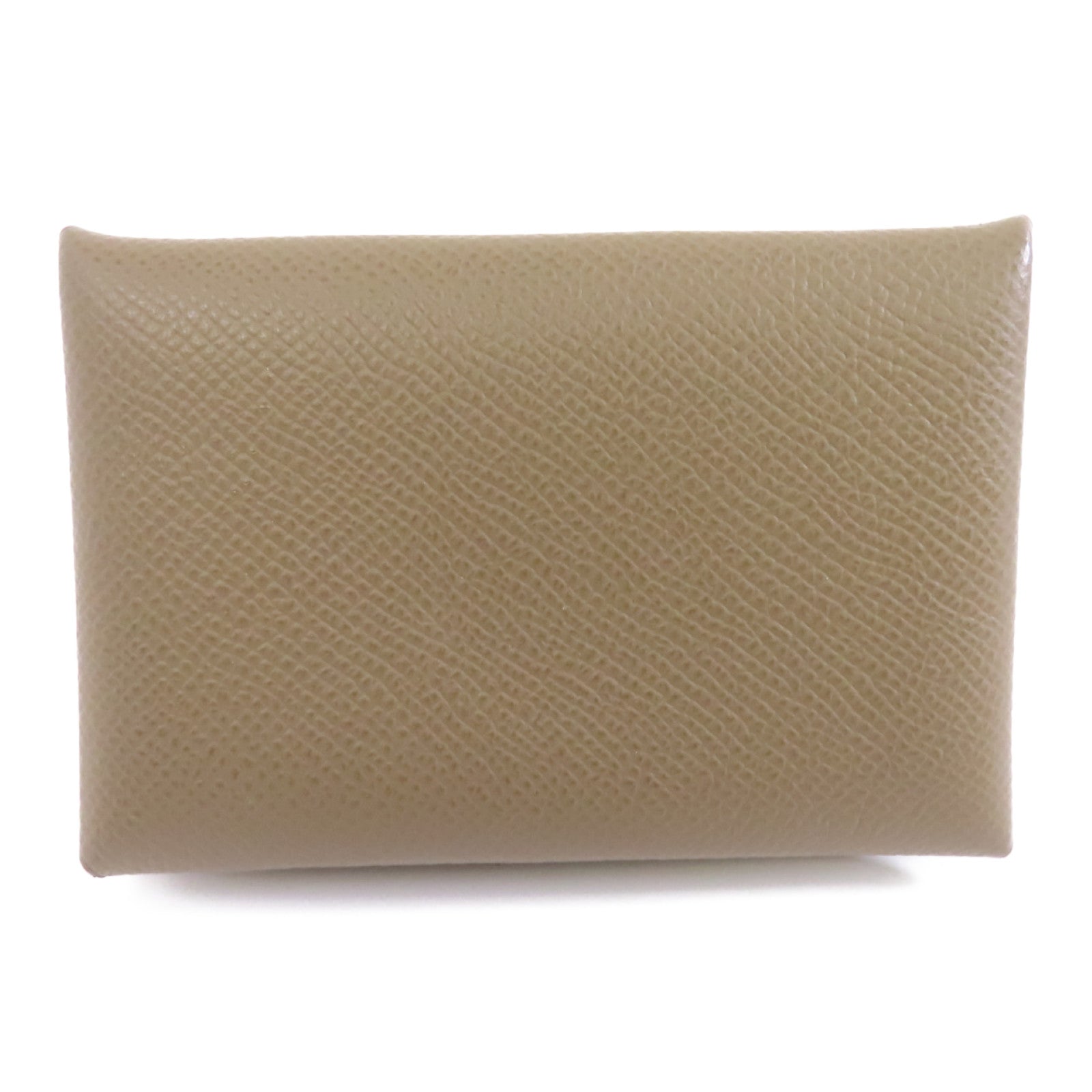 HERMES Epsom皮革Calvi Card Holder銀扣卡片套灰色