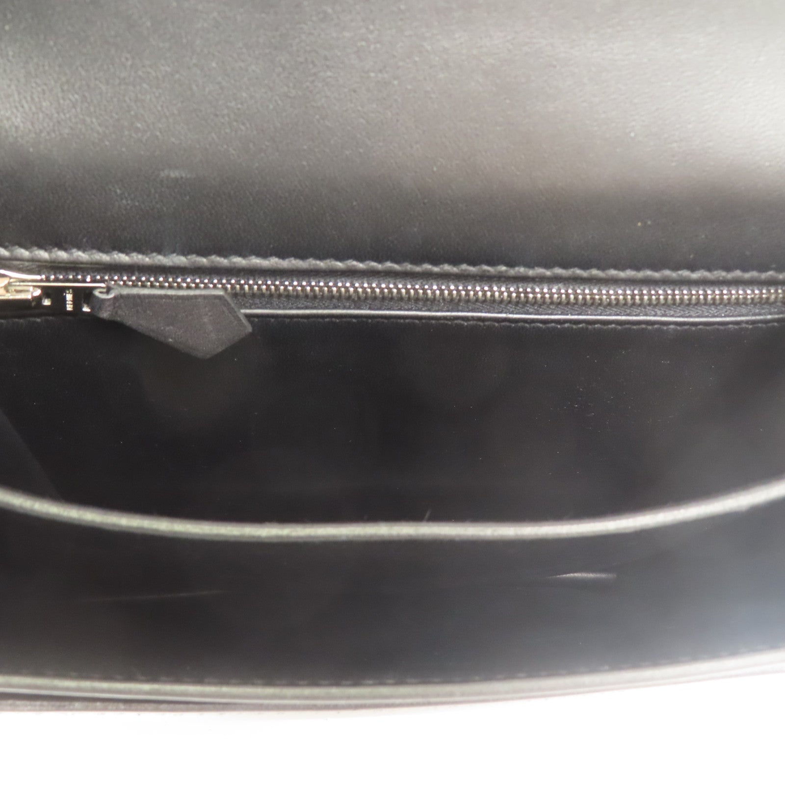 HERMES Evercolor皮革2002銀扣肩背袋Black