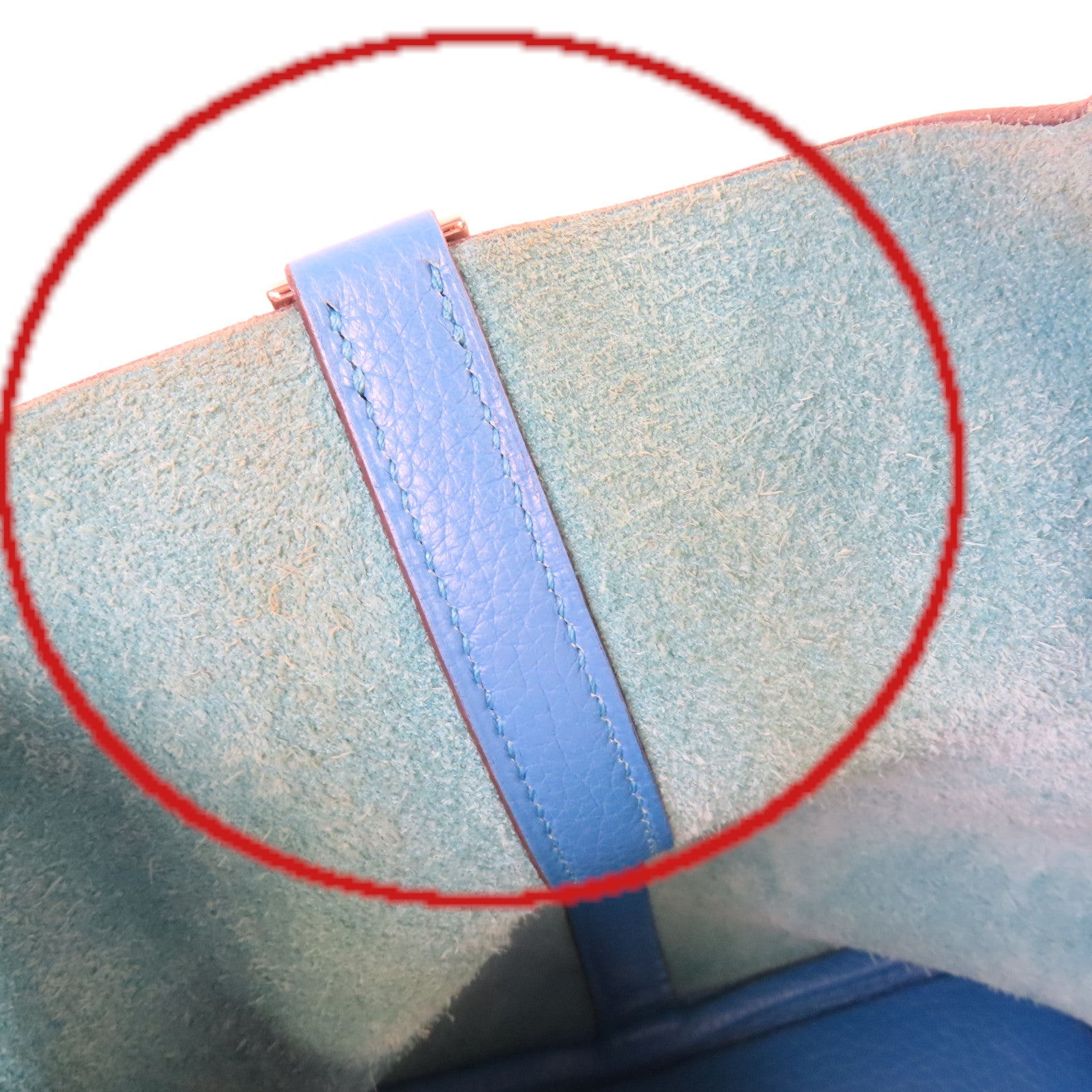 HERMES Clemence皮革Picotin MM Tote Bag銀扣手挽袋Bleu Zanzibar坦桑尼亞藍色