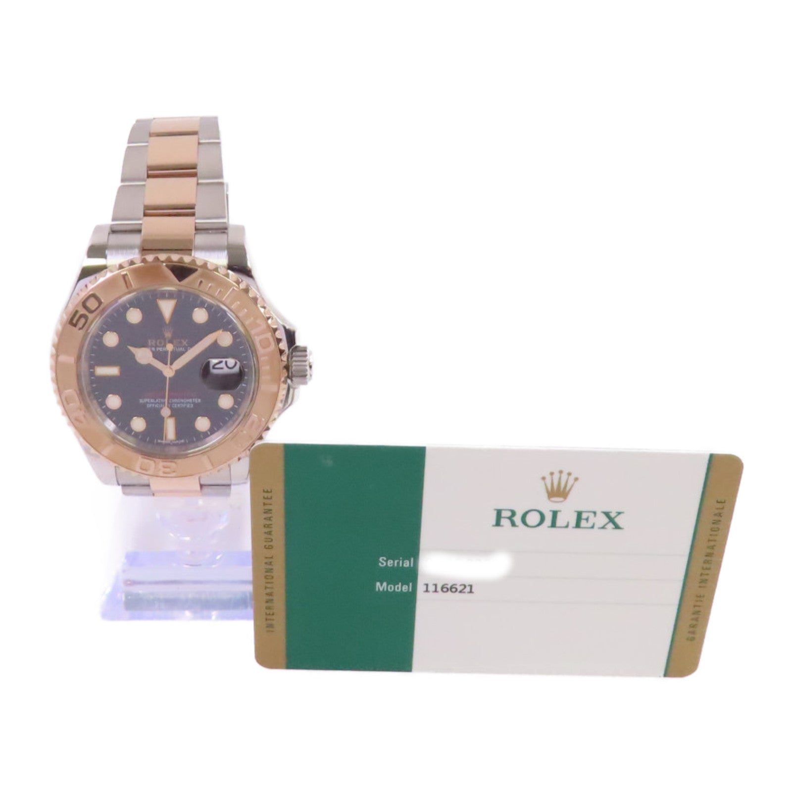 ROLEX Yacht Master Watch不鏽鋼/18K玫瑰金自動機芯手錶黑色
