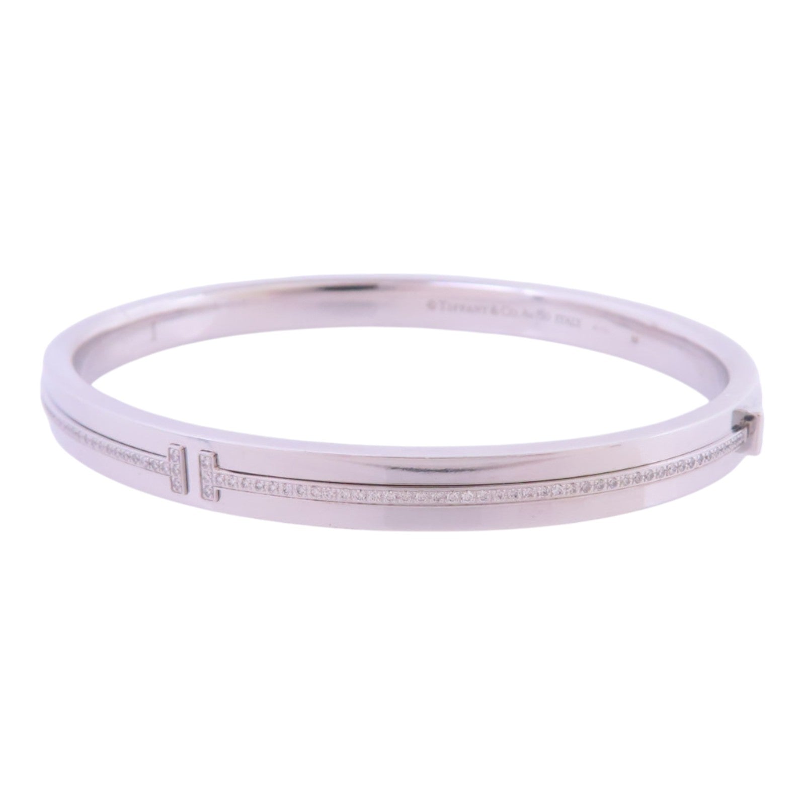 TIFFANY¡®CO Diamond Hinged Bangle Bracelet 18K White Gold