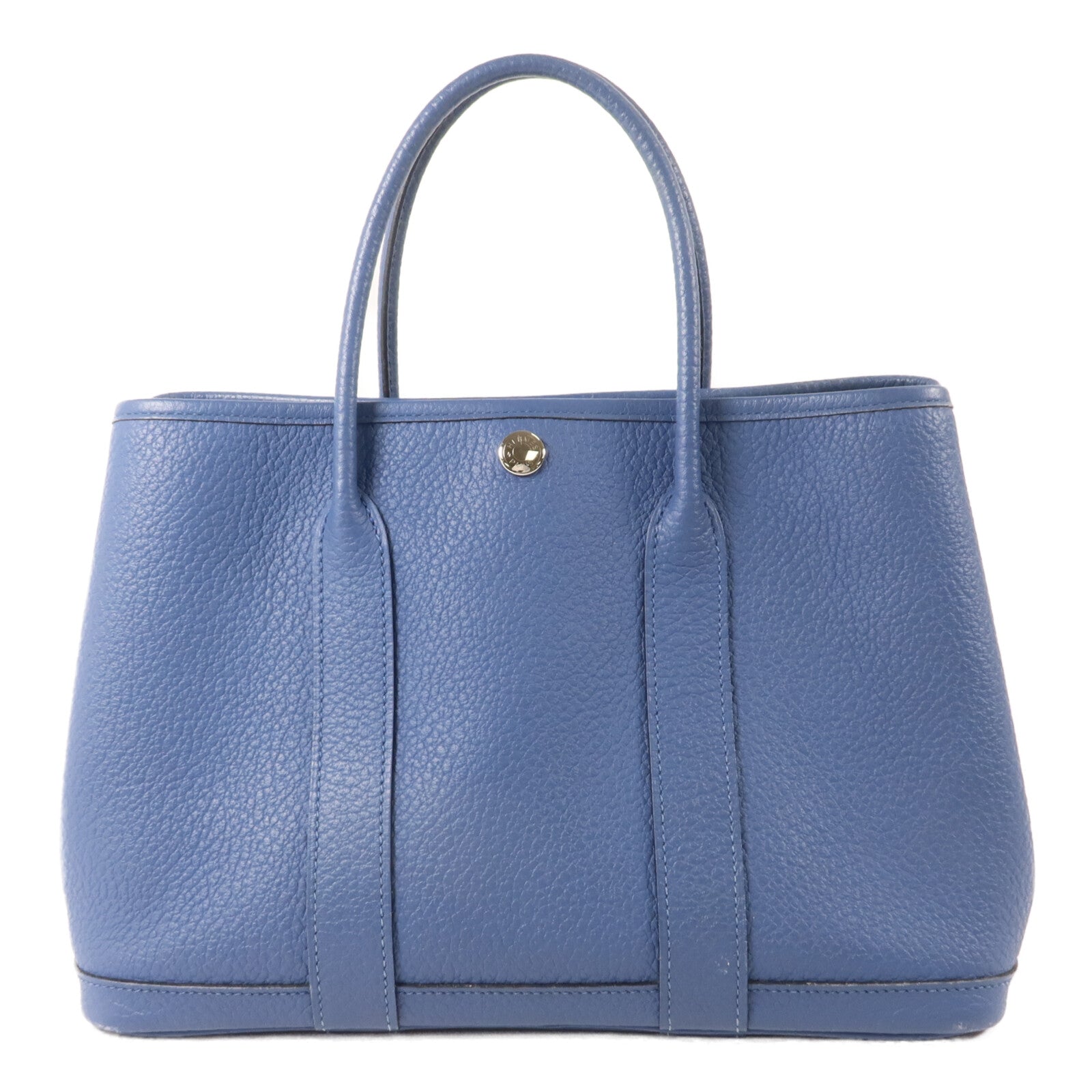 HERMES Negonda皮革Garden Party TPM手挽袋Bleu Brighton