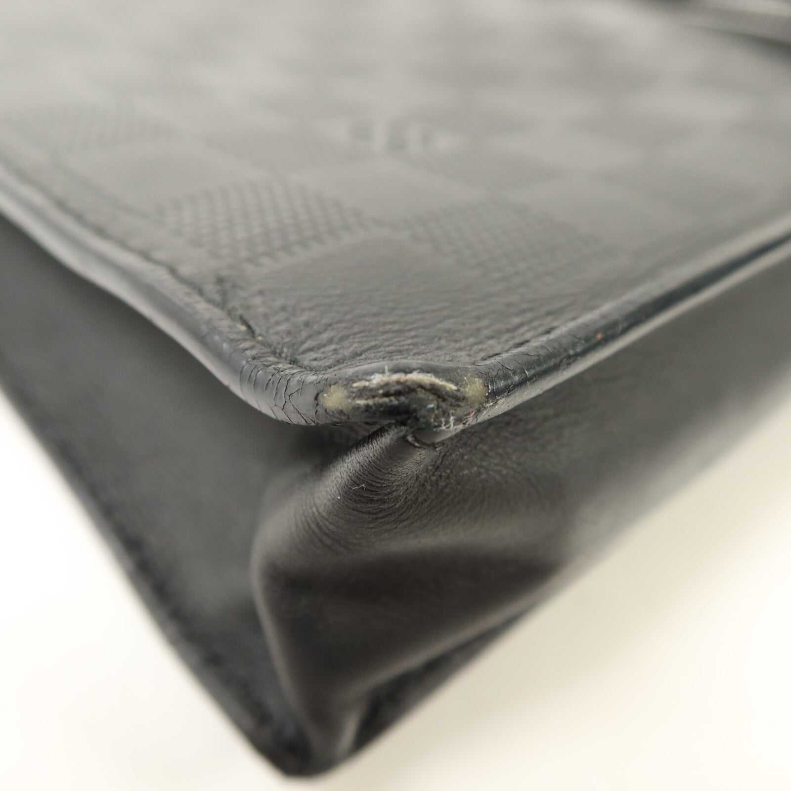 LOUIS VUITTON Damier Infini Stand Pouch銀扣手拿包