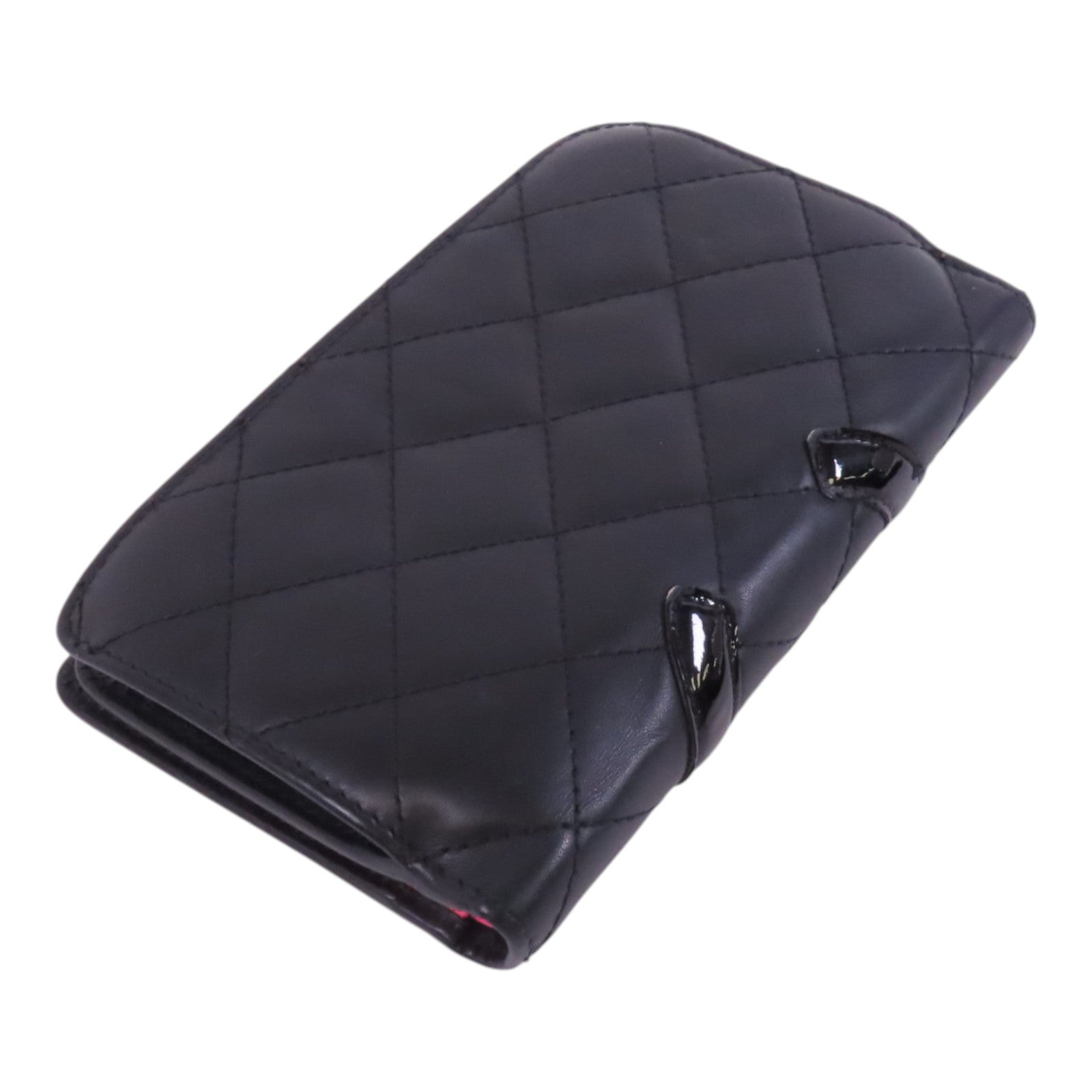 CHANEL 牛皮皮革Cambon Wallet銀扣短錢包