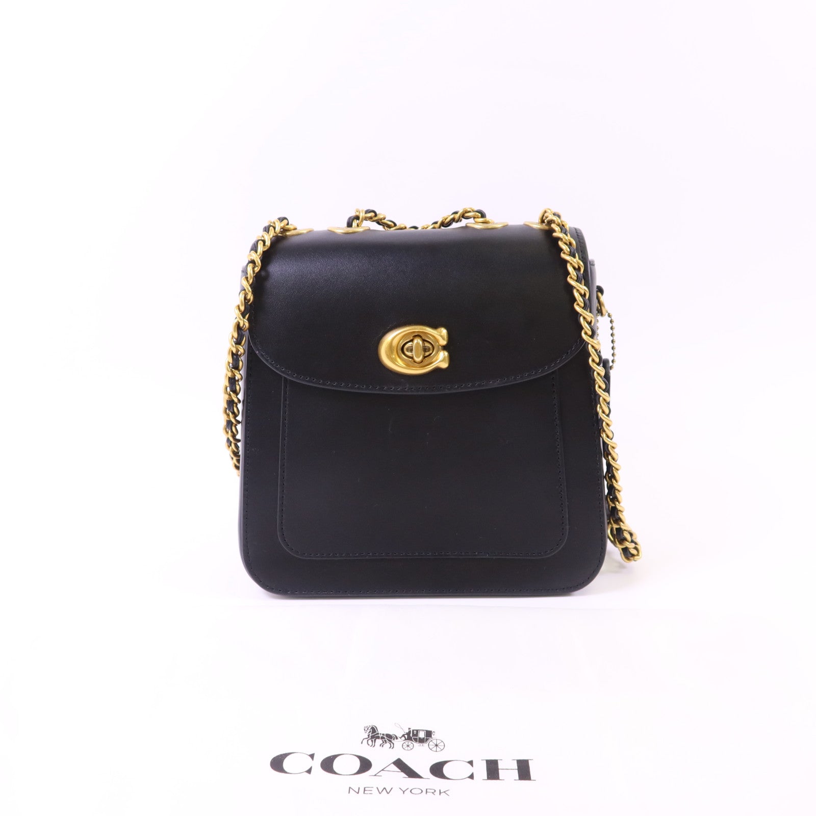 COACH 牛皮皮革Backpack金扣背包
