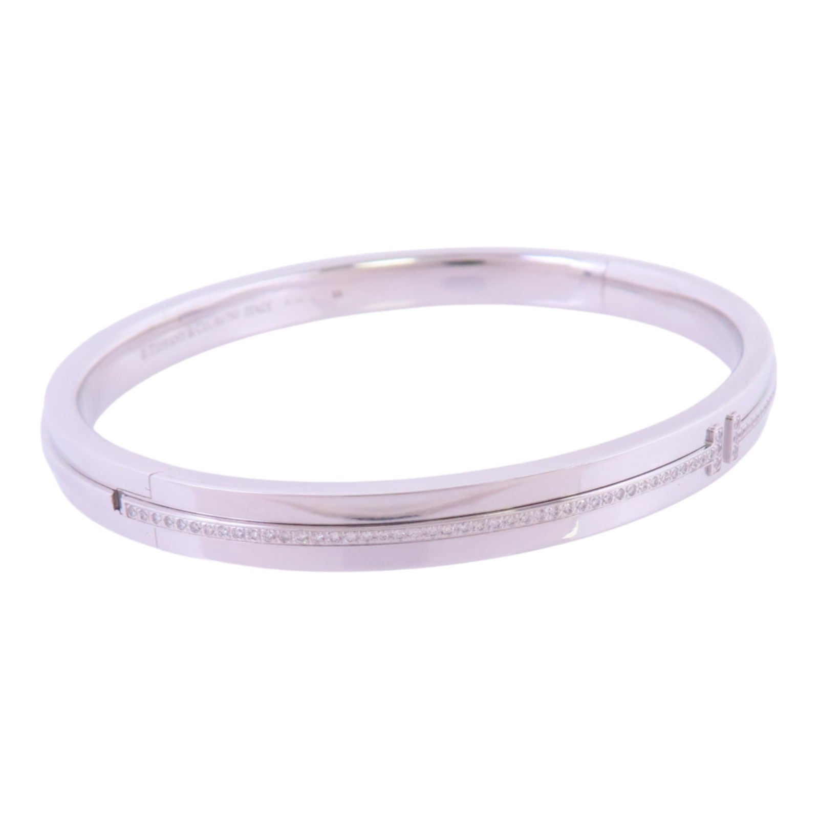 TIFFANY¡®CO Diamond Hinged Bangle Bracelet 18K White Gold