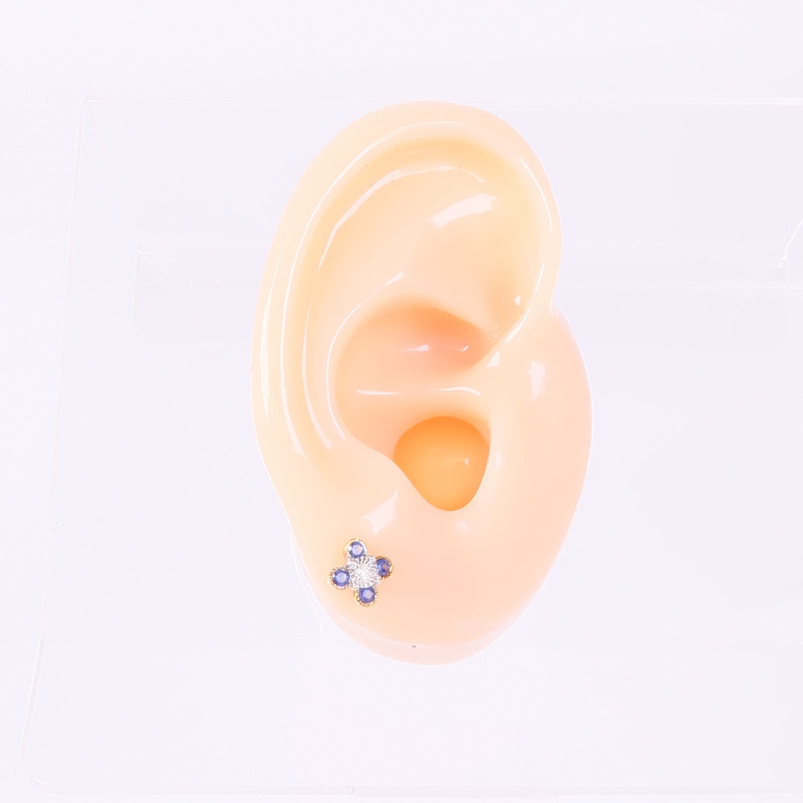 JEWELRY 【激減優惠】18K黃金Sapphire/Diamond Earrings藍寶石/鑽石耳環