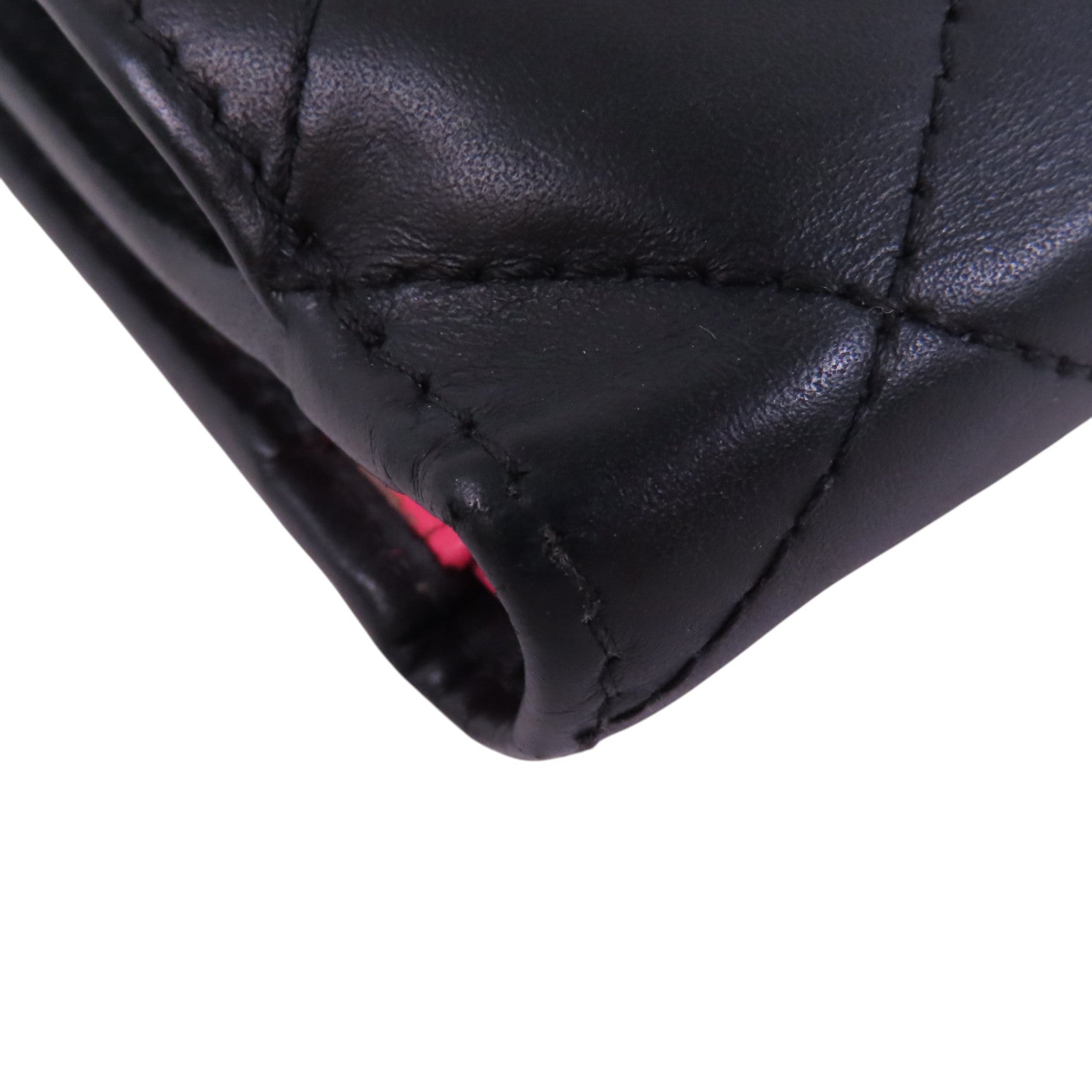 CHANEL 牛皮皮革Cambon Wallet銀扣短錢包