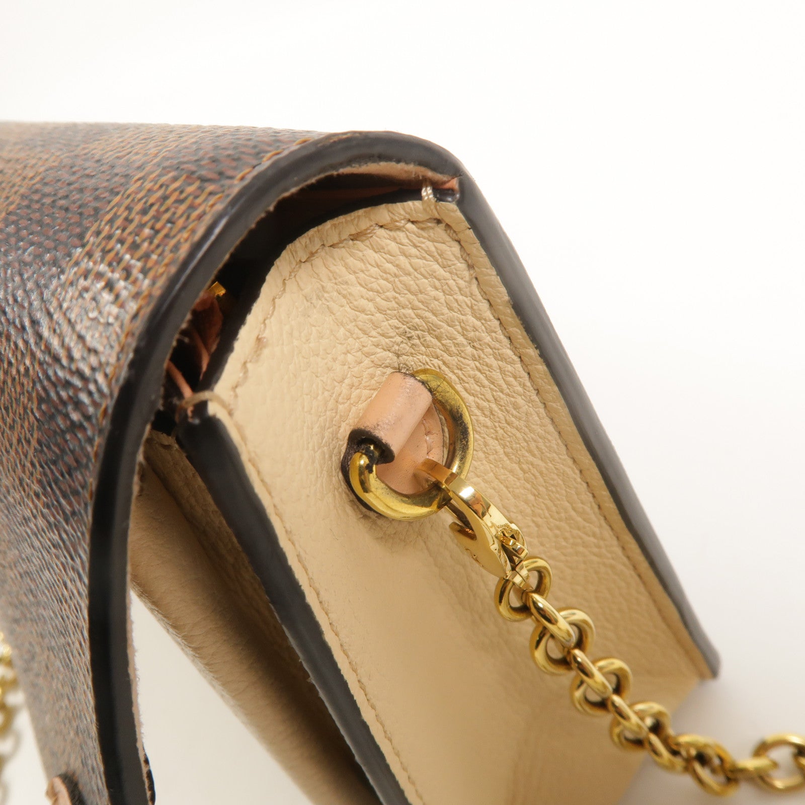LOUIS VUITTON Damier Vavin Chain Wallet金扣鏈帶肩背袋