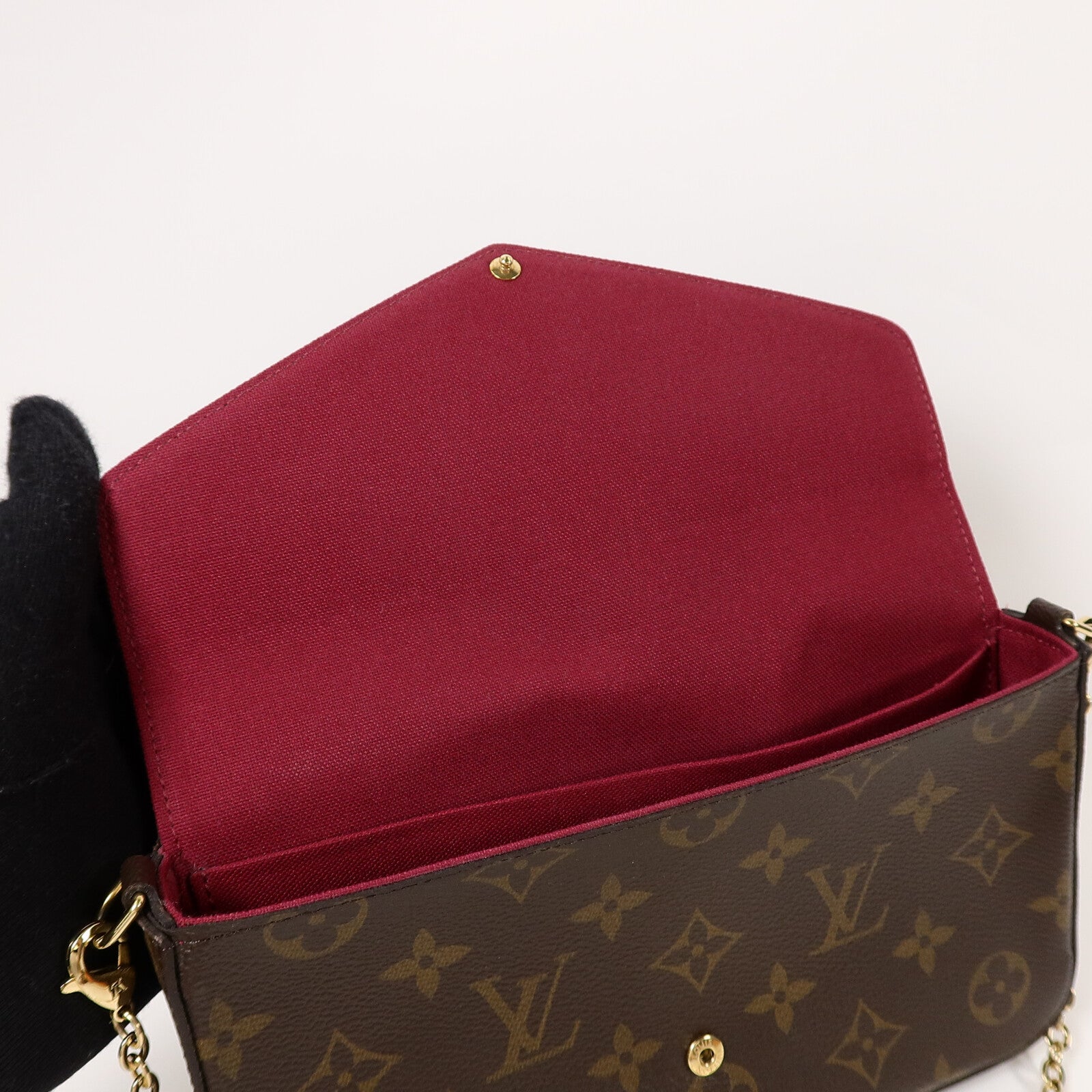 LOUIS VUITTON Monogram Pochette Felicie鏈帶肩背袋