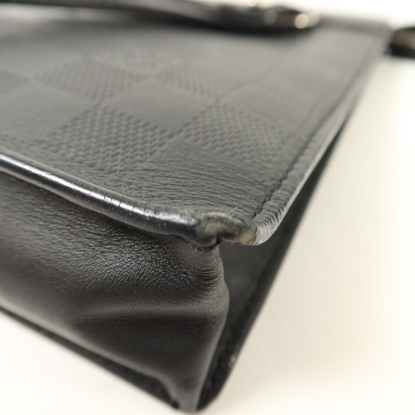 LOUIS VUITTON Damier Infini Stand Pouch銀扣手拿包