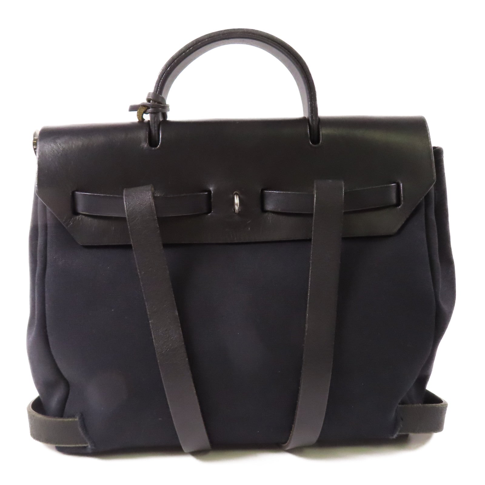 HERMES 帆布Herbag Backpack銀扣背包/手挽袋