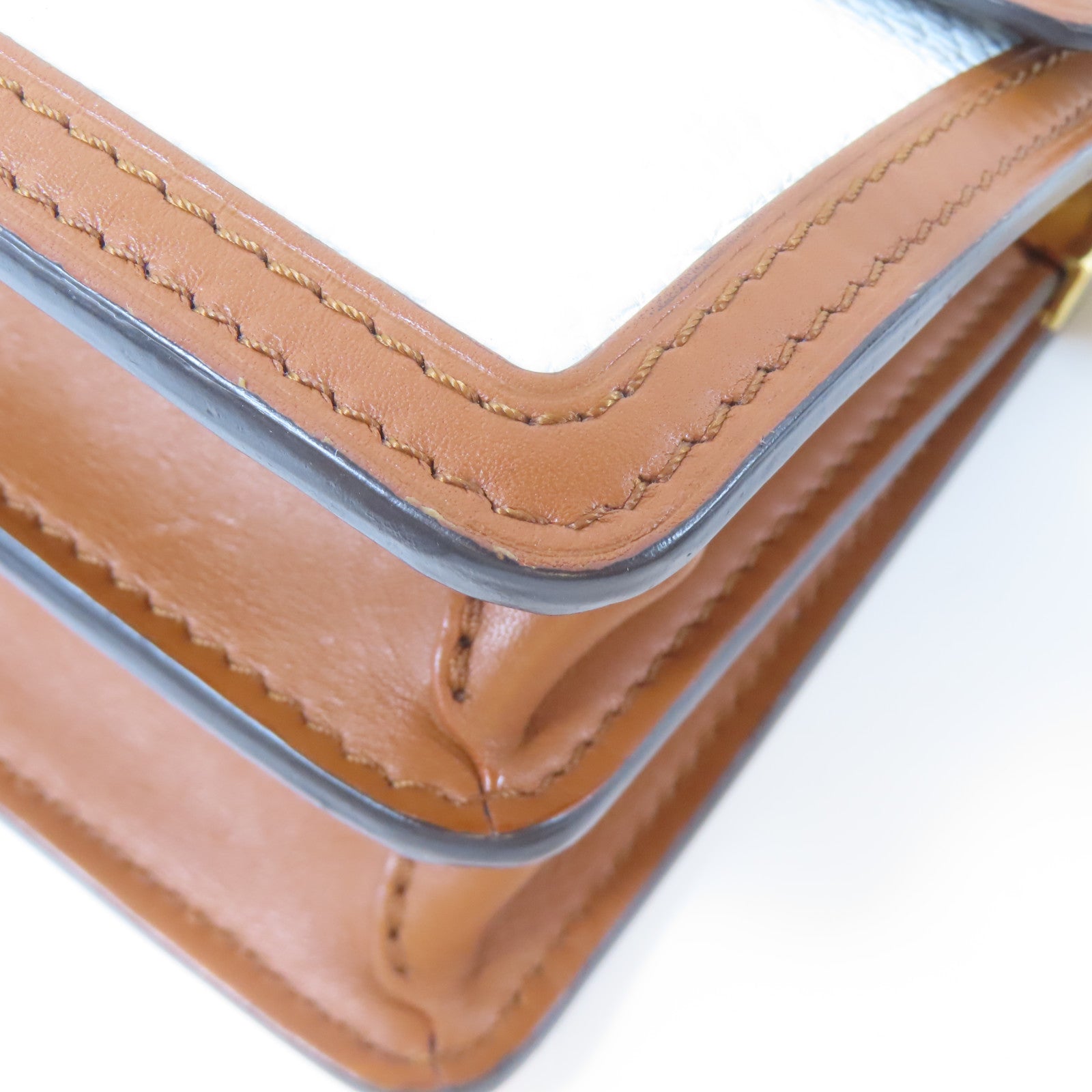 LOUIS VUITTON 牛皮皮革Dauphine金扣肩背袋啡色/白色/紫色