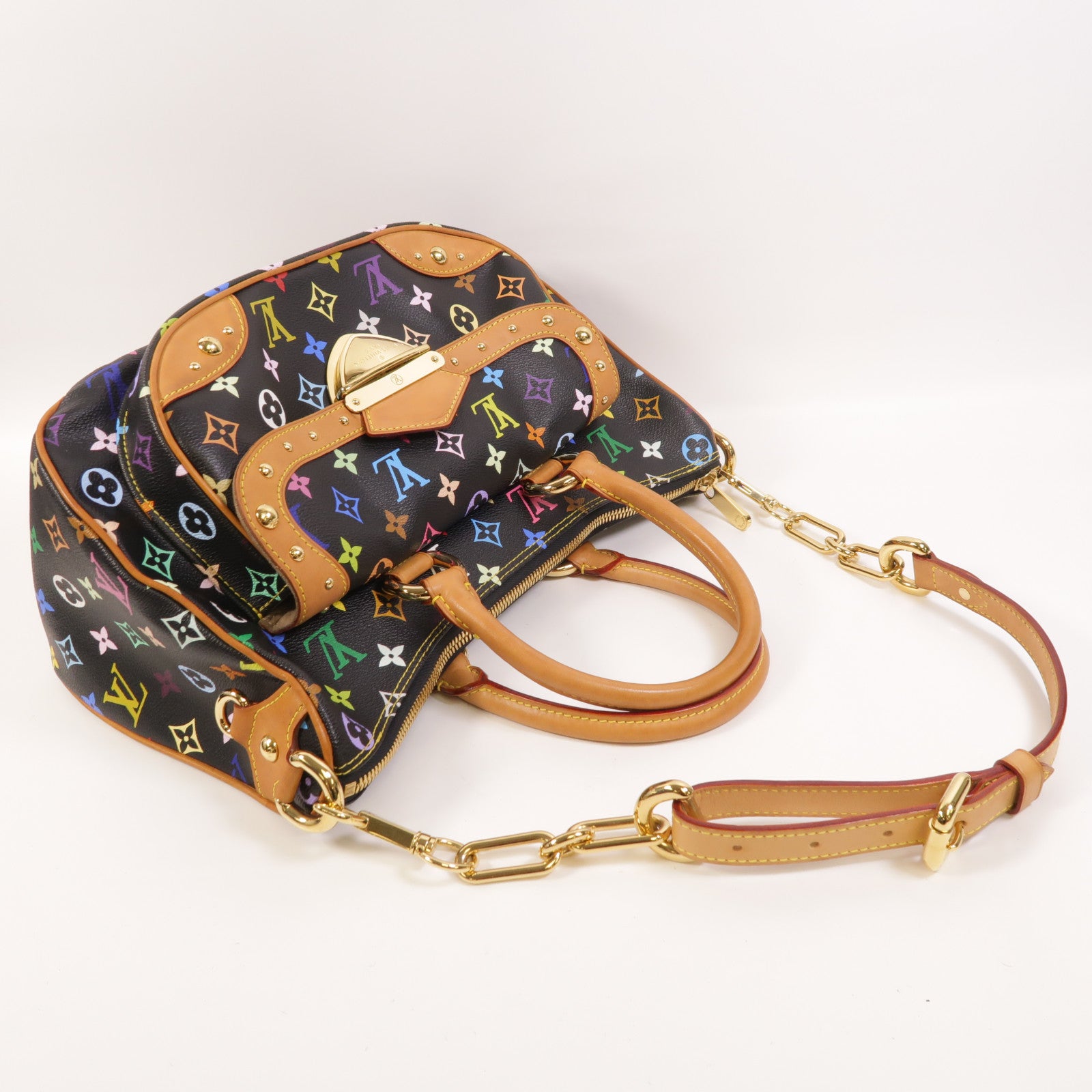 LOUIS VUITTON Monogram Multicolore Rita金扣手挽肩背兩用袋