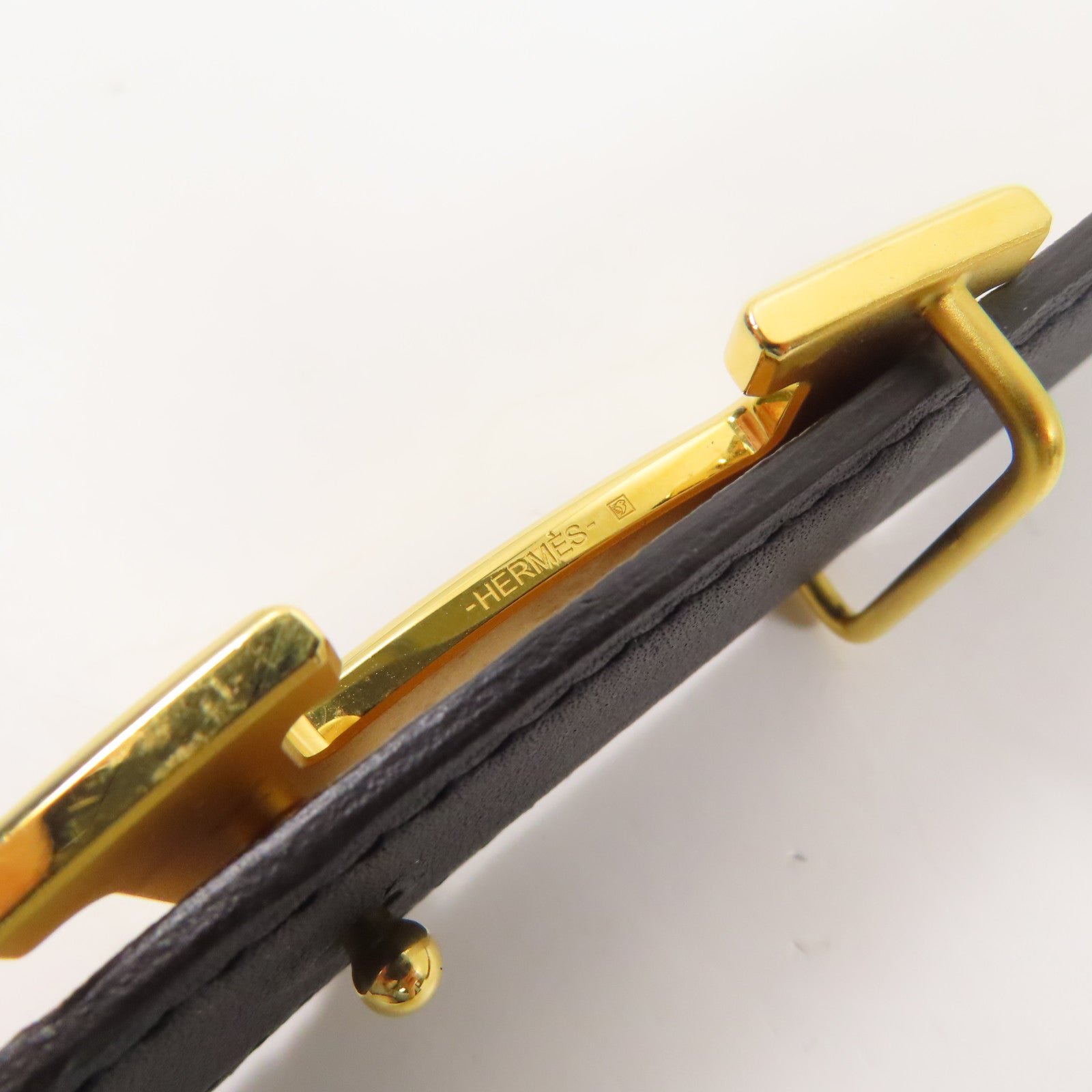 HERMES Epsom皮革H Belt金扣皮帶Gold