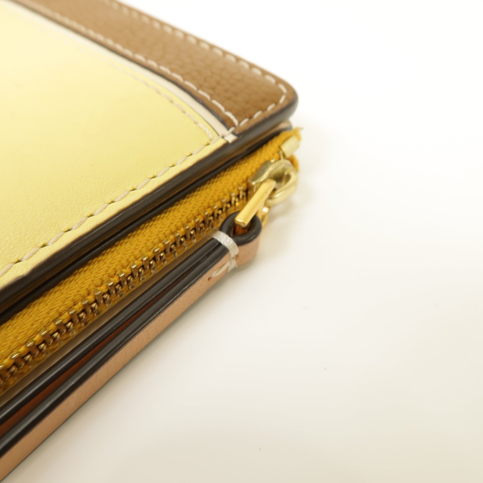 Tory Burch 【激減優惠】牛皮皮革Wallet金扣長錢包黃色