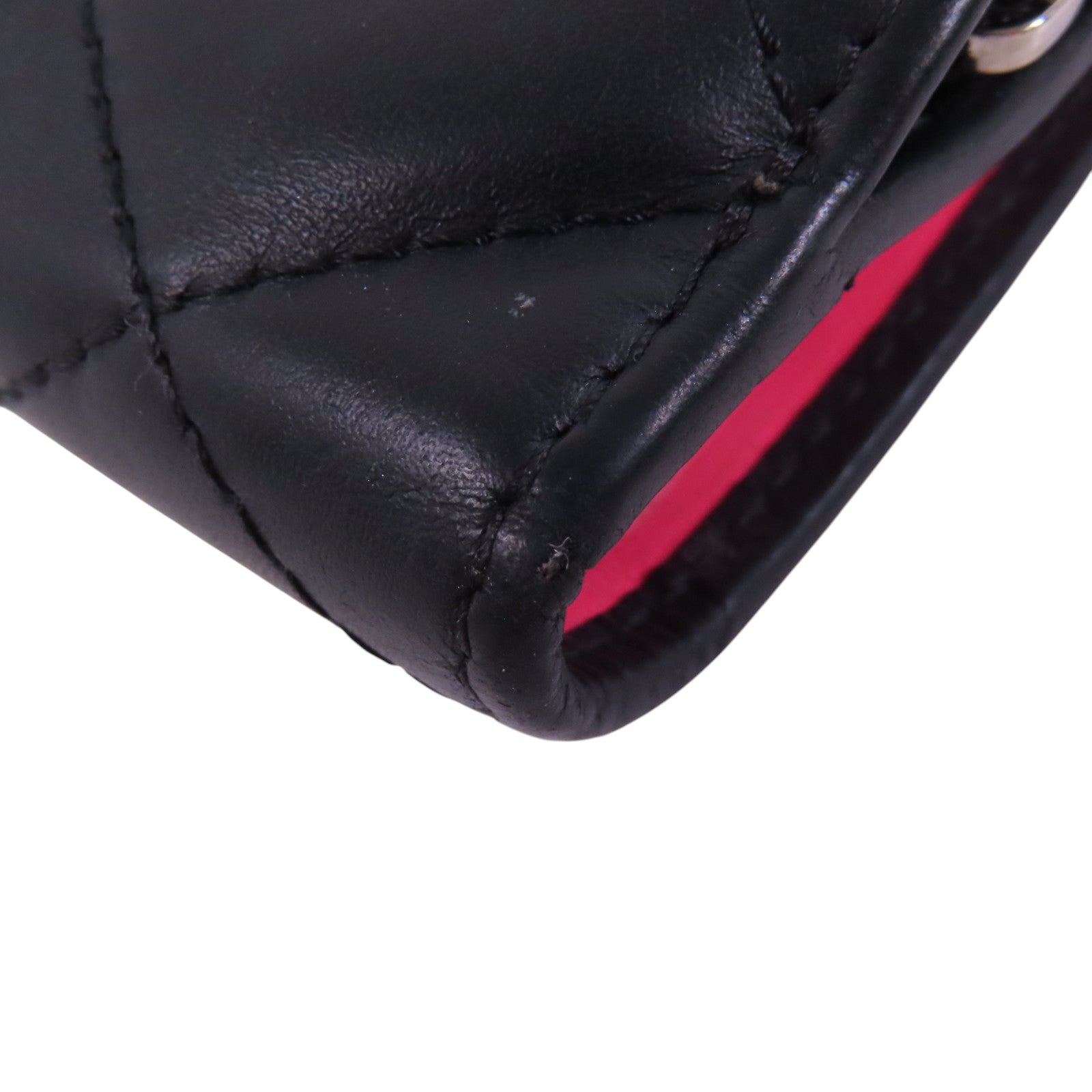CHANEL 牛皮皮革Cambon Wallet銀扣短錢包
