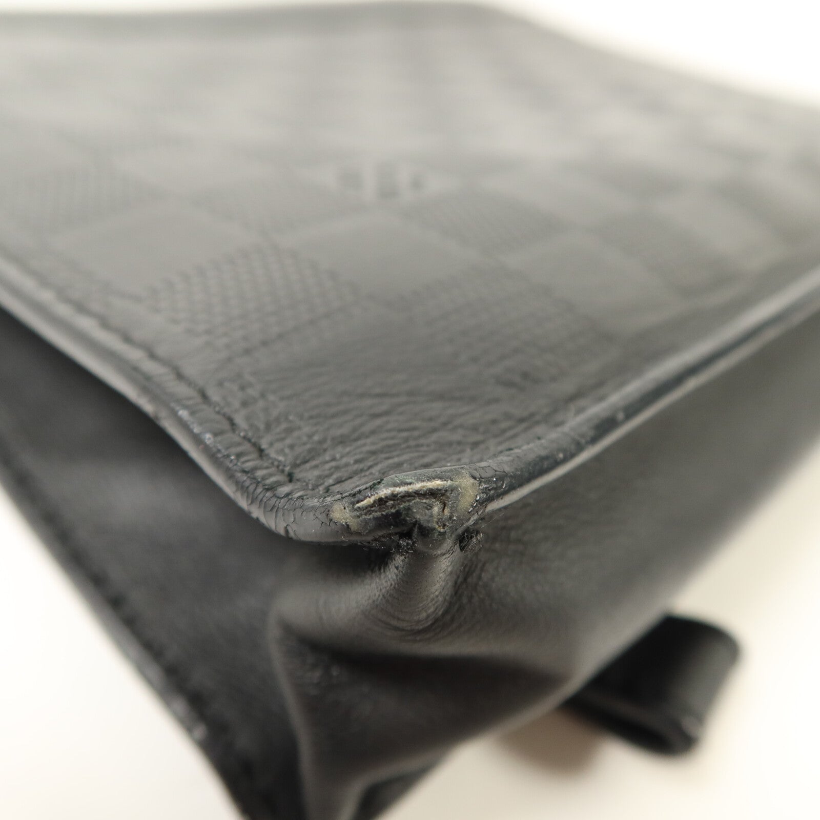 LOUIS VUITTON Damier Infini Stand Pouch銀扣手拿包