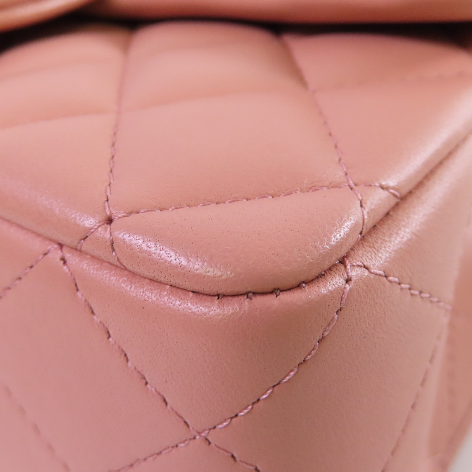 CHANEL 【激減優惠】菱格牛皮皮革Mini Flap Bag With Handle 2Way Shoulder Bag金扣鏈帶手挽肩背兩用袋粉紅色