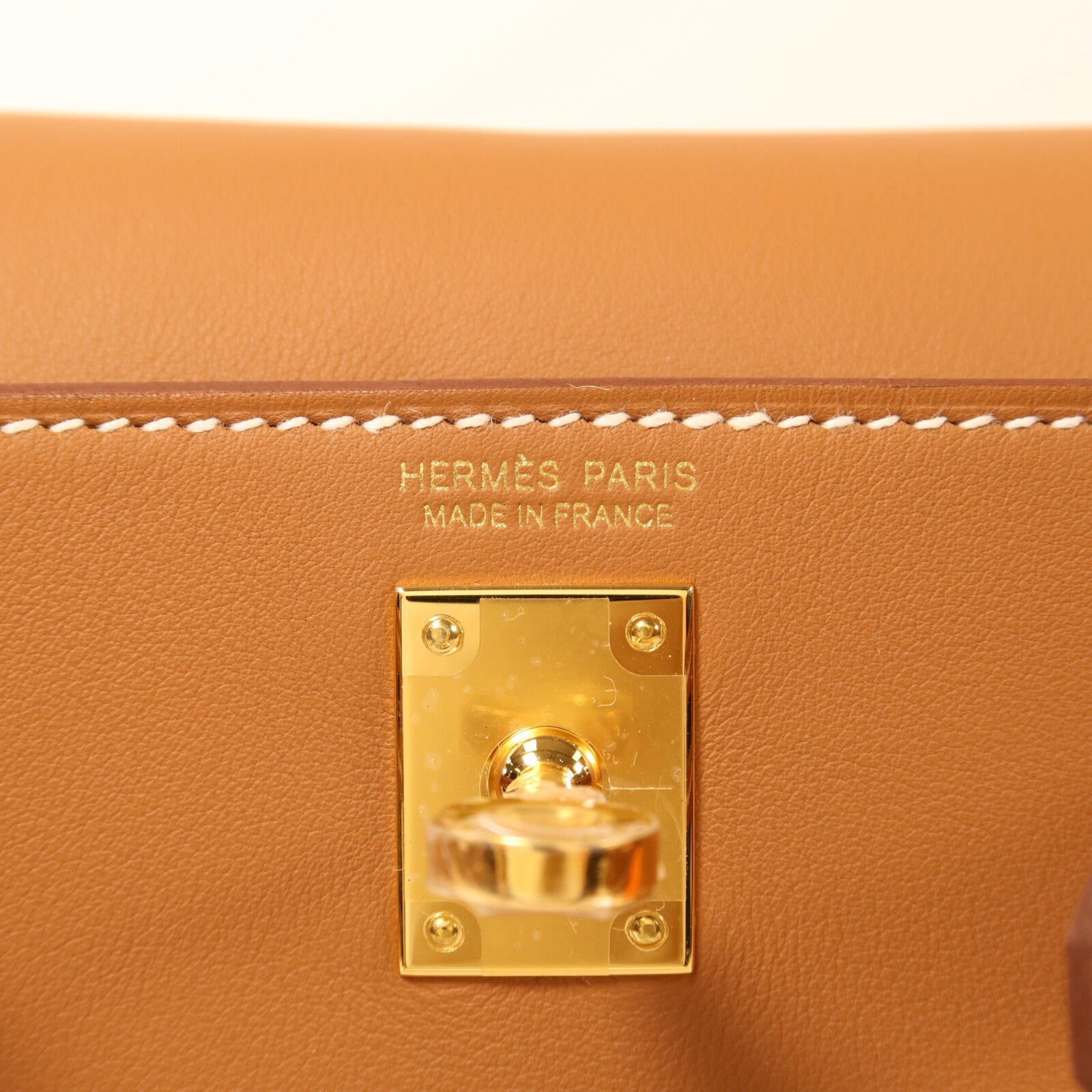 HERMES Swift皮革Kelly Jump金扣背包Gold