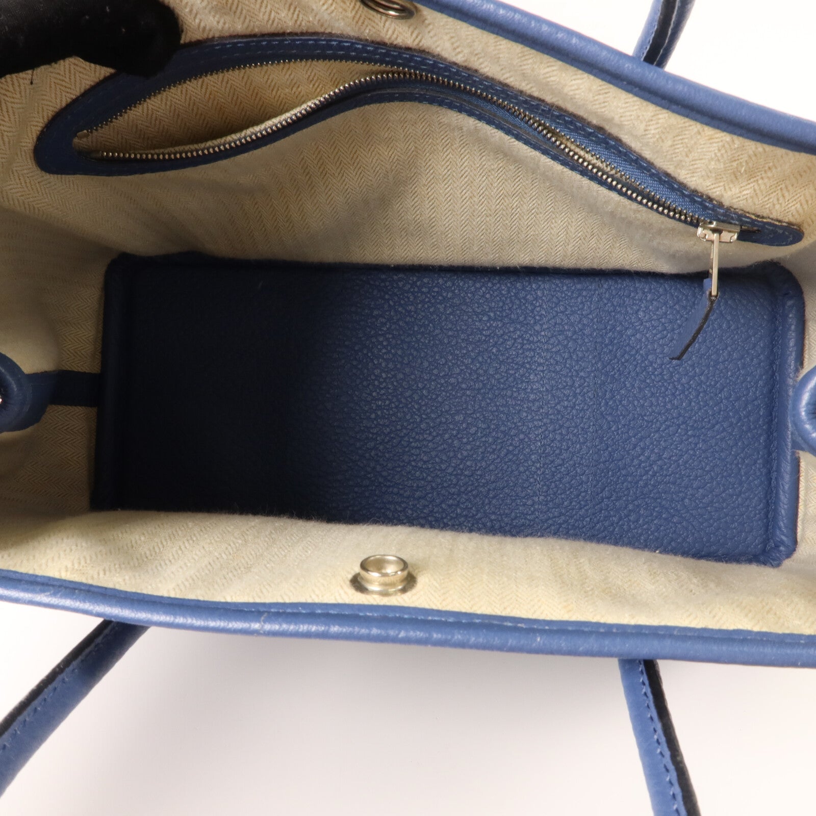 HERMES Negonda皮革Garden Party TPM手挽袋Bleu Brighton