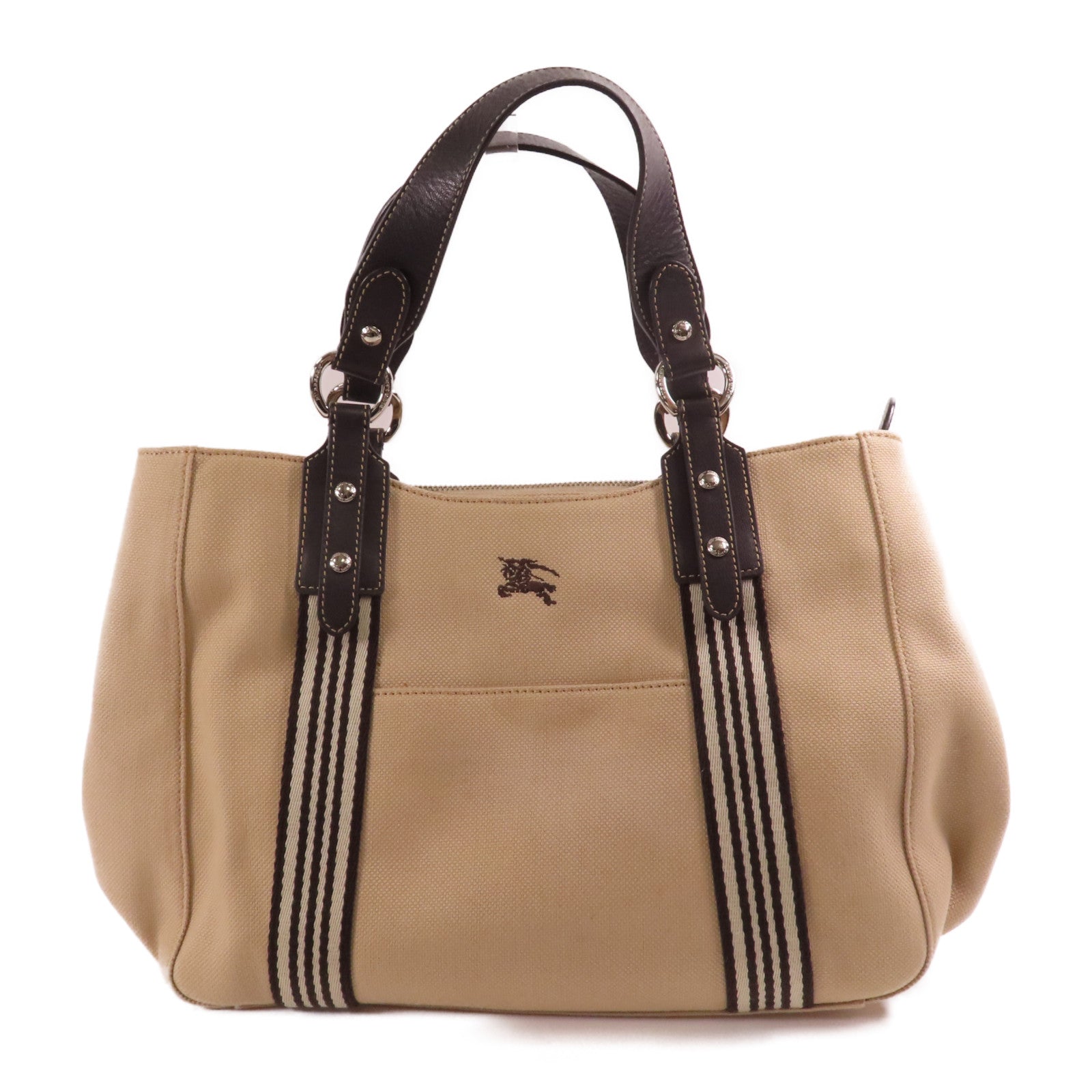 BURBERRY 帆布Shoulder Bag銀扣肩背袋