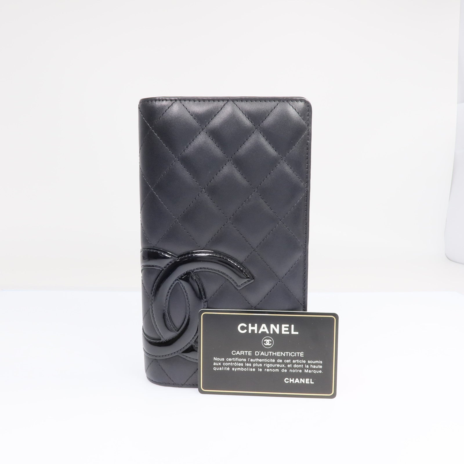 CHANEL 牛皮皮革Cambon Long Wallet銀扣長錢包