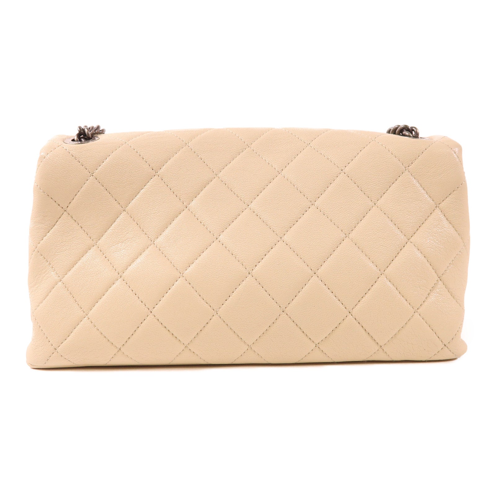 CHANEL 牛皮皮革Chain Shoulder銀扣鏈帶肩背袋