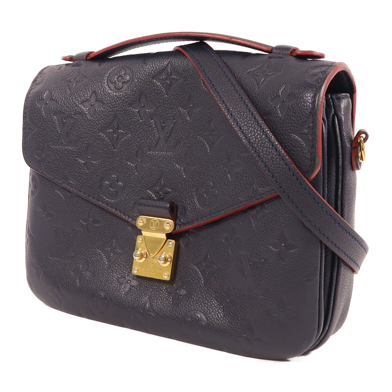 LOUIS VUITTON 【激減優惠】Monogram Empreinte Pochette Metis金扣手挽肩背兩用袋深藍色