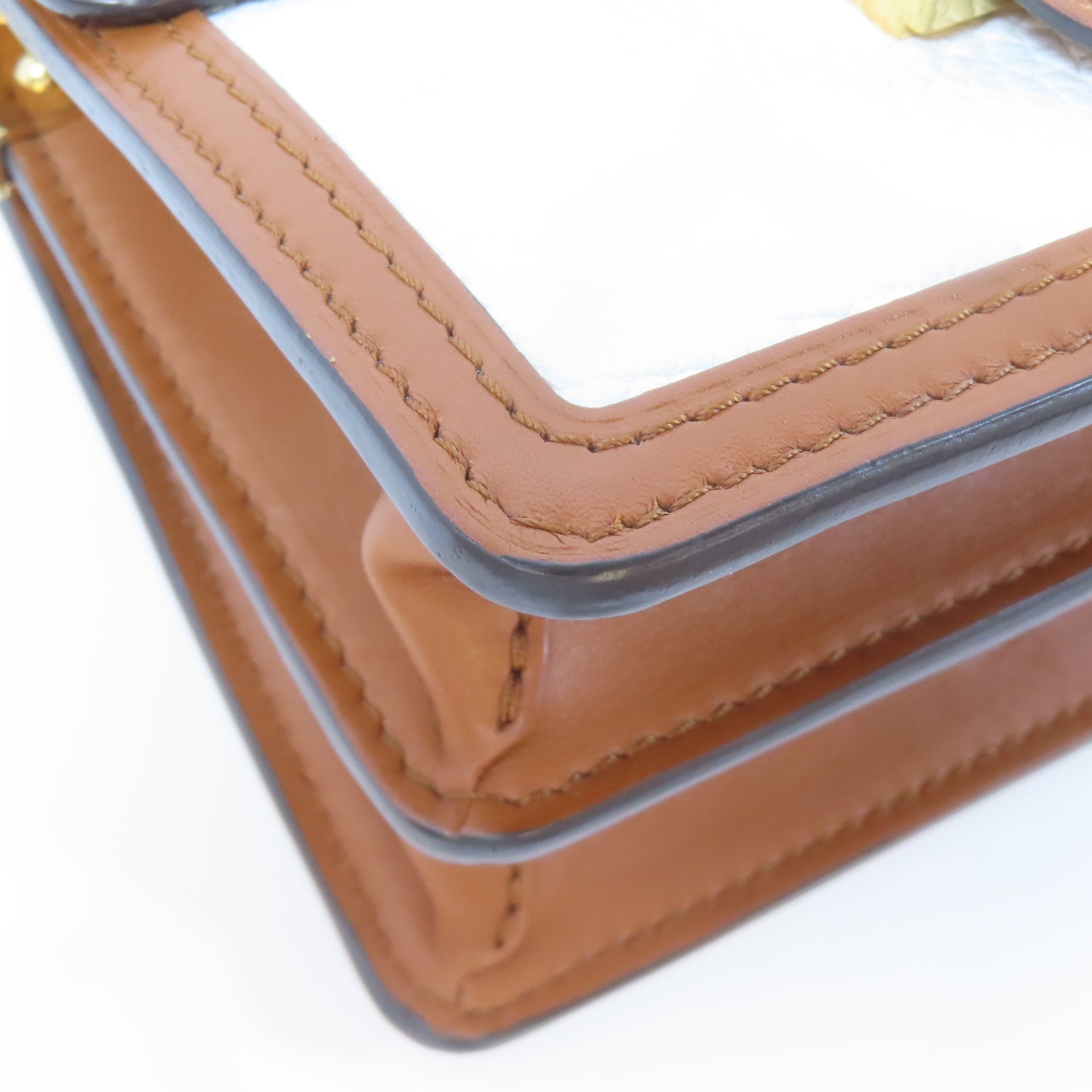 LOUIS VUITTON 牛皮皮革Dauphine金扣肩背袋啡色/白色/紫色