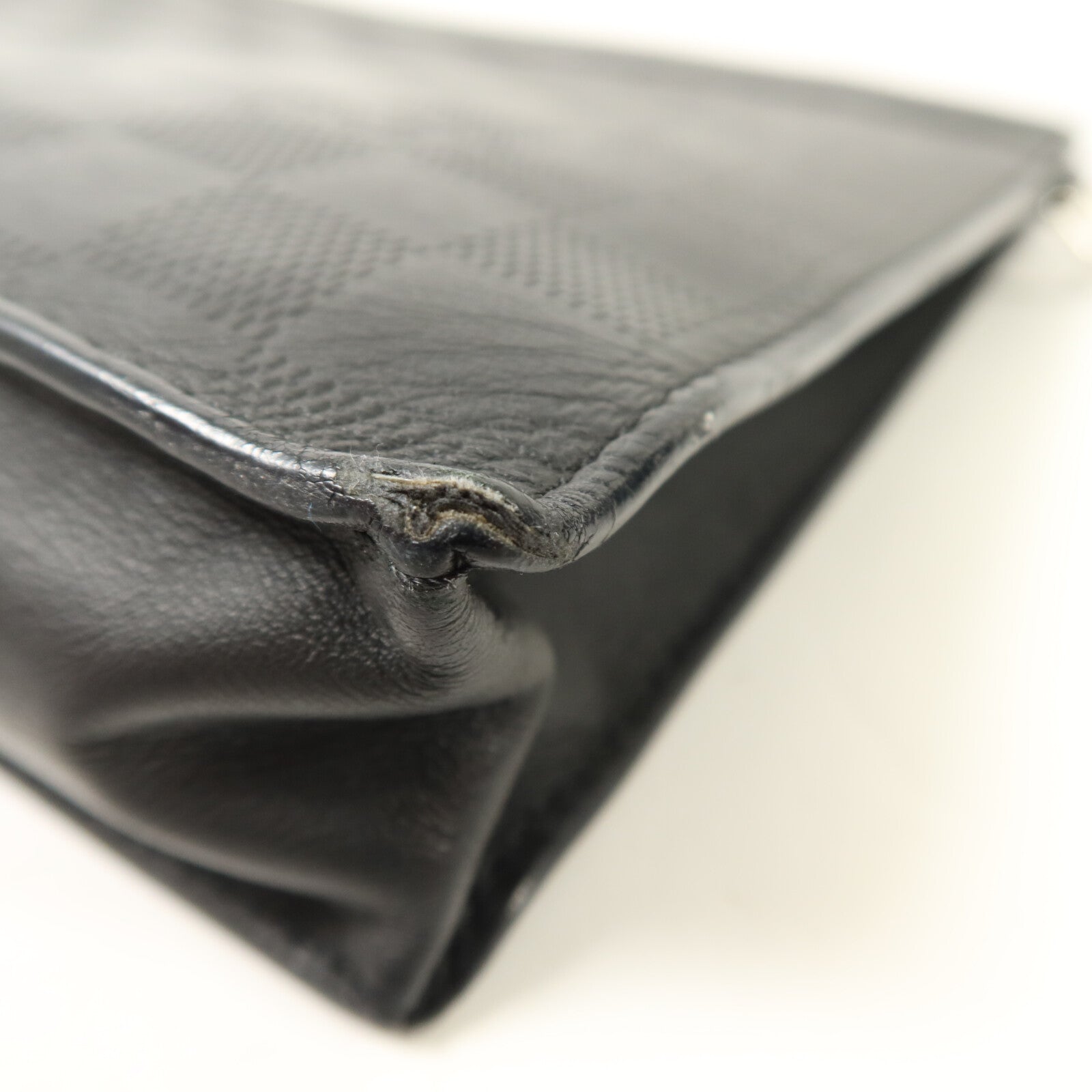 LOUIS VUITTON Damier Infini Stand Pouch銀扣手拿包