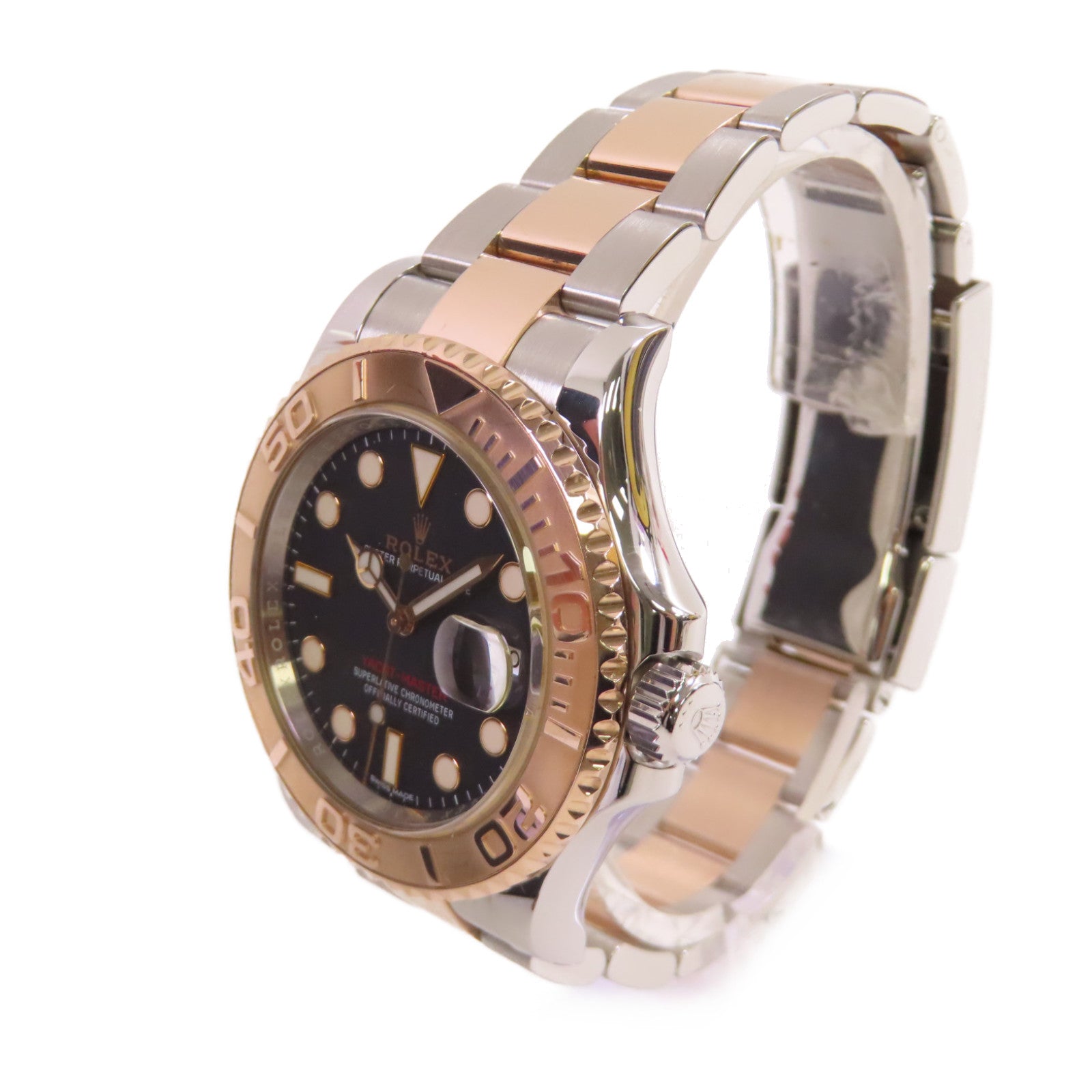 ROLEX Yacht Master Watch不鏽鋼/18K玫瑰金自動機芯手錶黑色