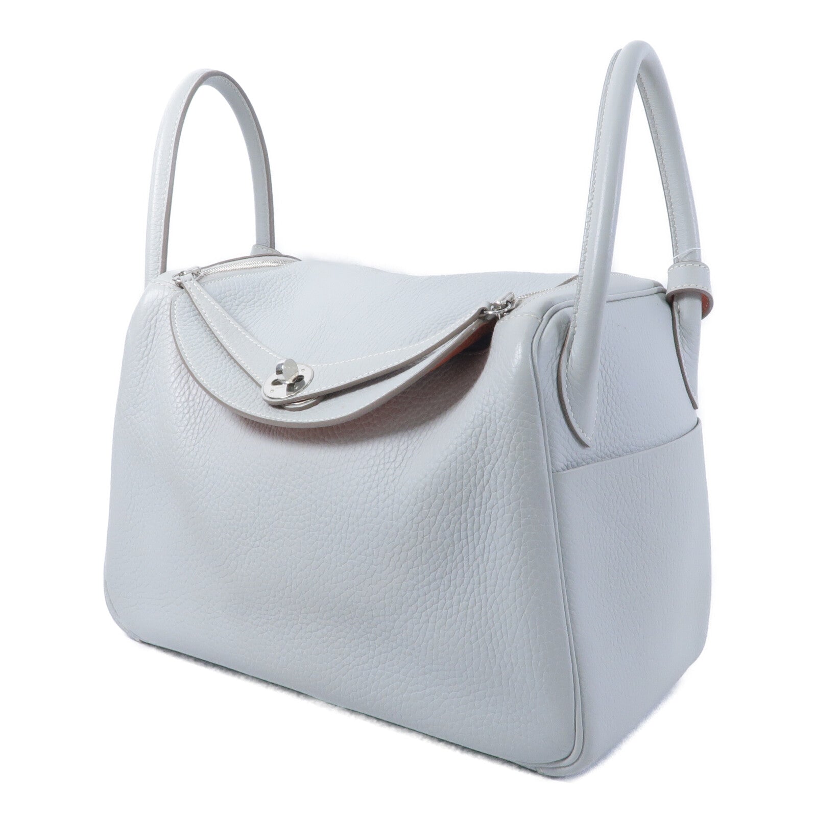 HERMES Clemence皮革Lindy 30手挽肩背兩用袋Craie/Crevette