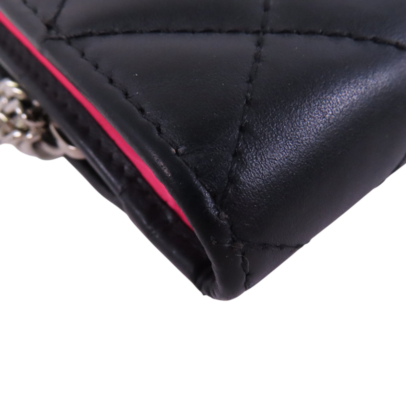 CHANEL 牛皮皮革Cambon Wallet銀扣短錢包