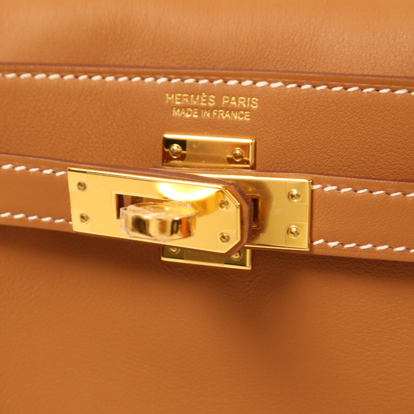 HERMES 【激減優惠】Swift皮革Kelly Jump金扣背包Gold