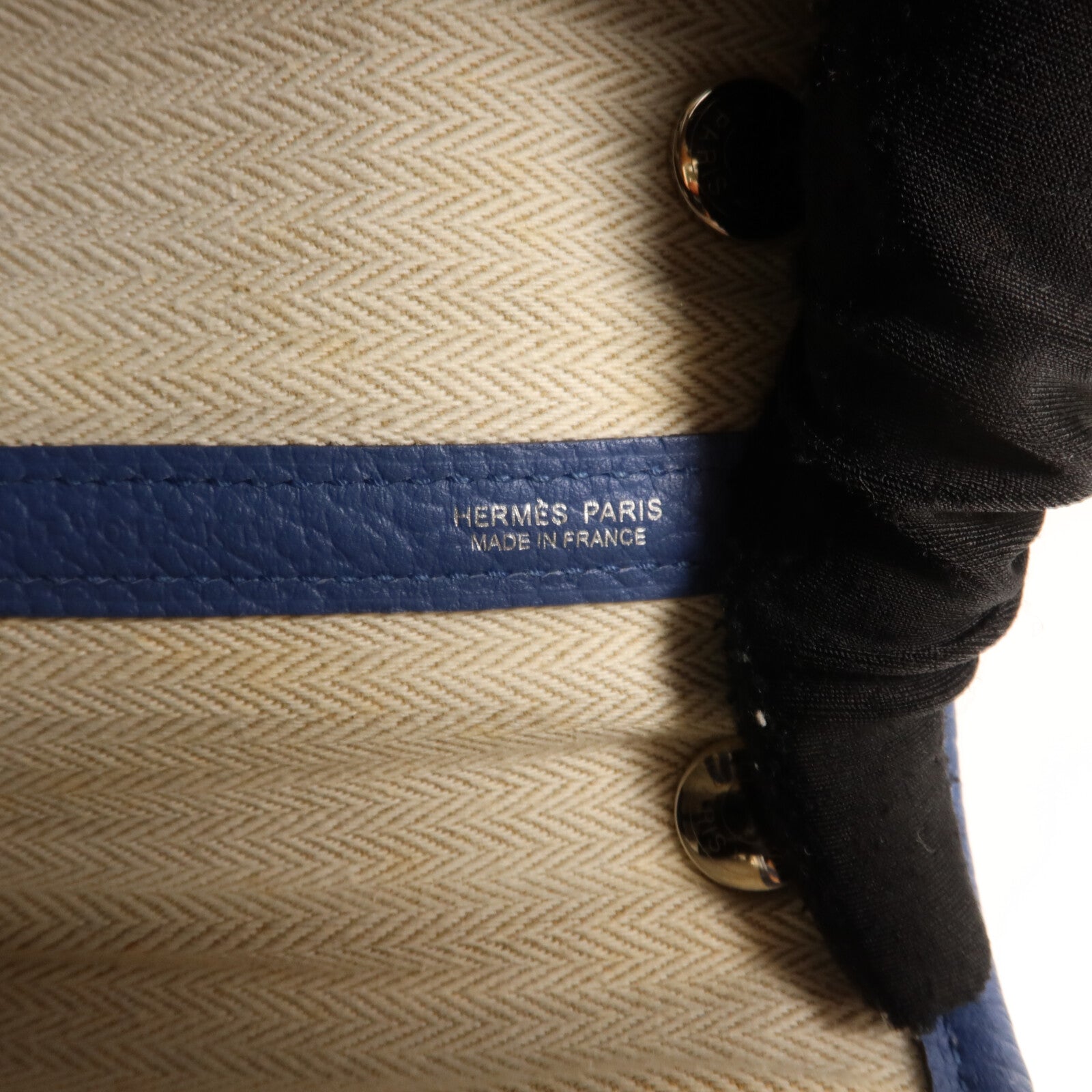 HERMES Negonda皮革Garden Party TPM手挽袋Bleu Brighton