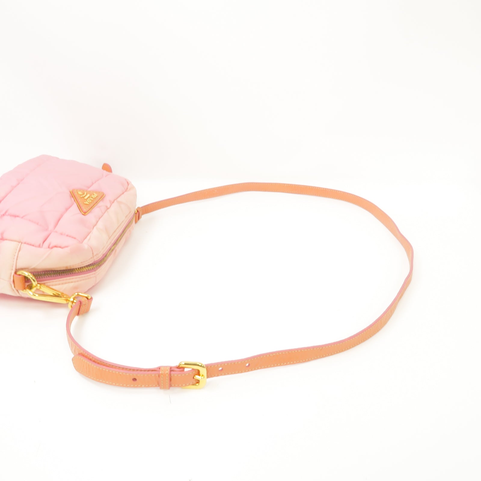 PRADA 尼龍Shoulder Bag金扣肩背袋粉紅色