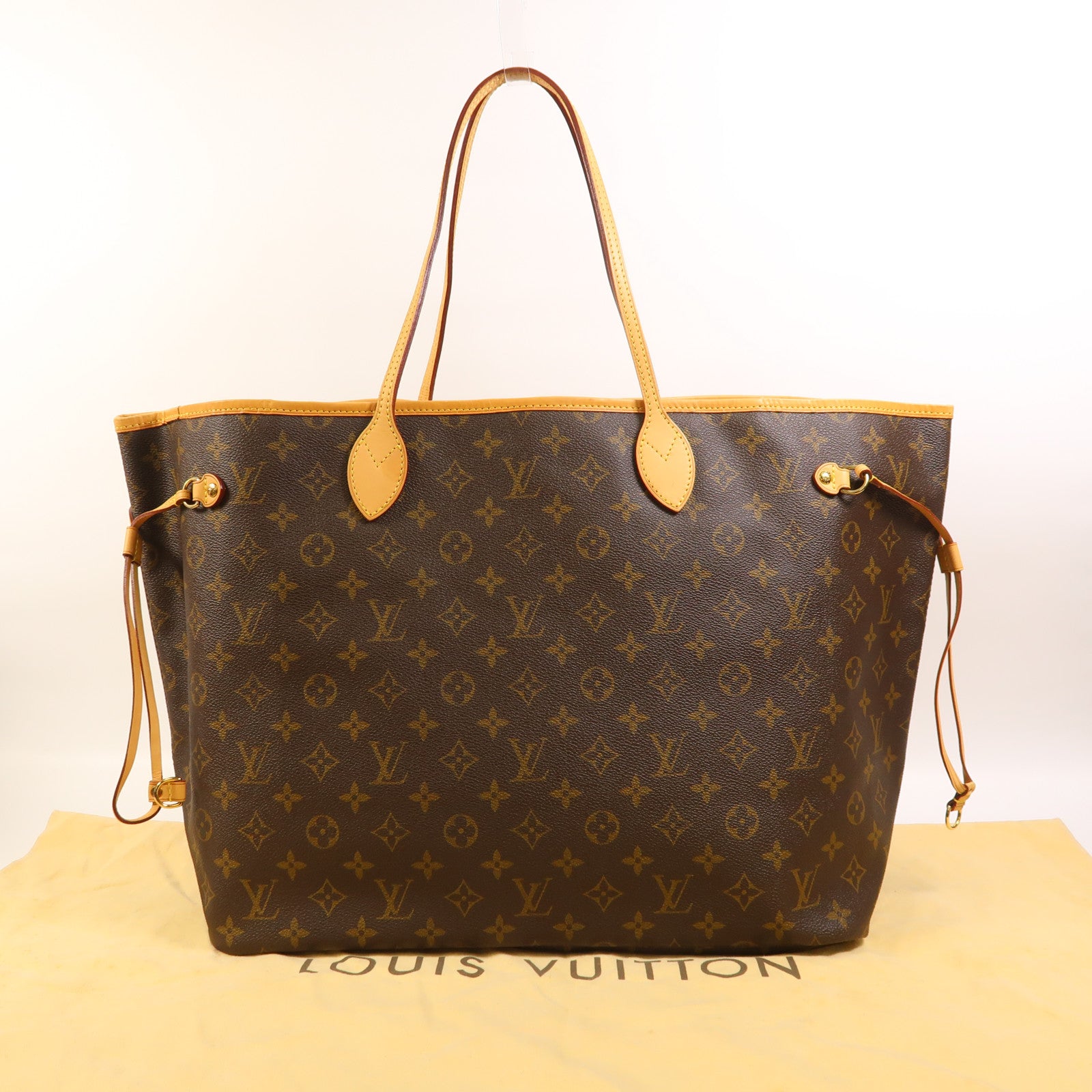 LOUIS VUITTON Monogram Neverfull GM金扣手挽袋