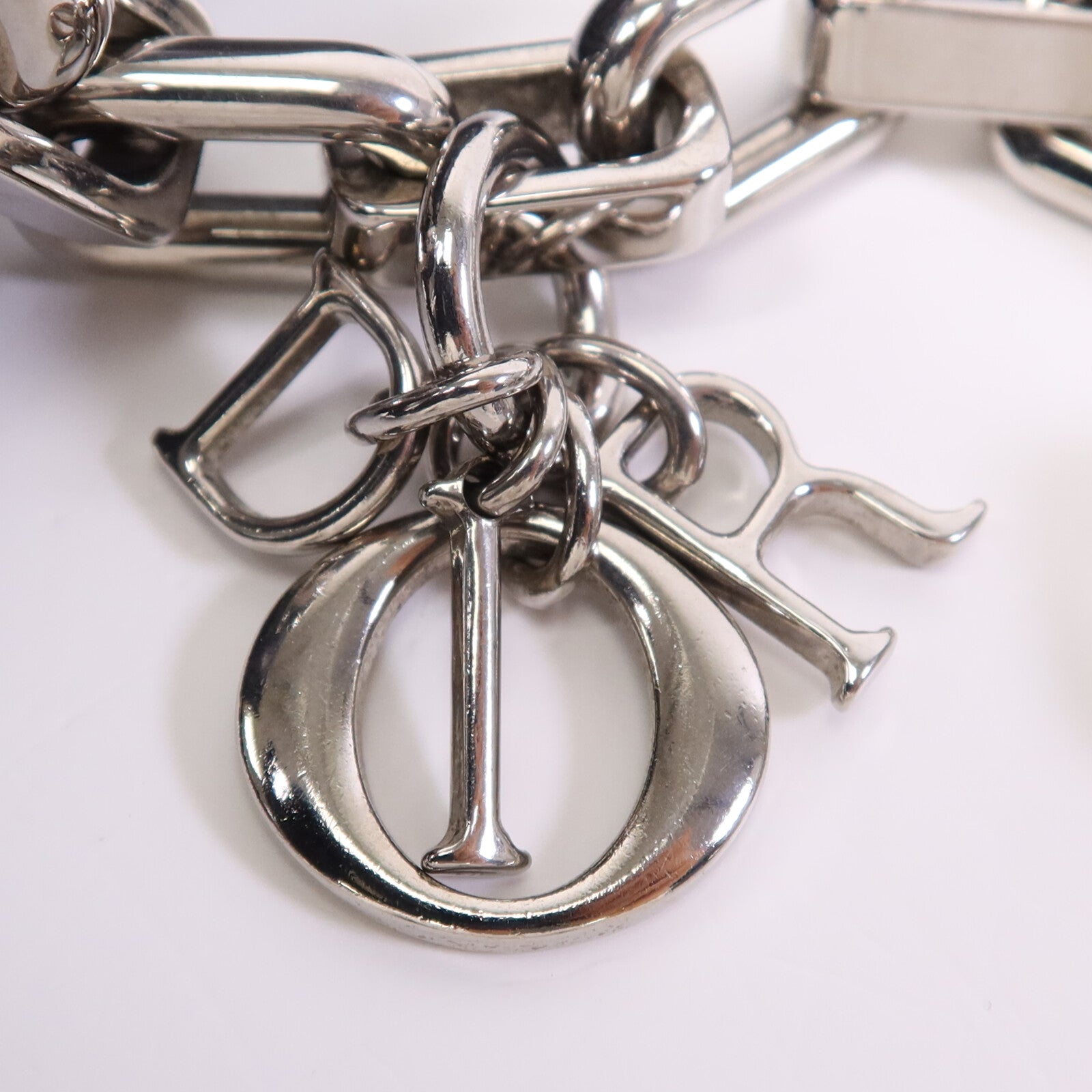 Dior 羊皮皮革Miss Dior銀扣鏈帶肩背袋