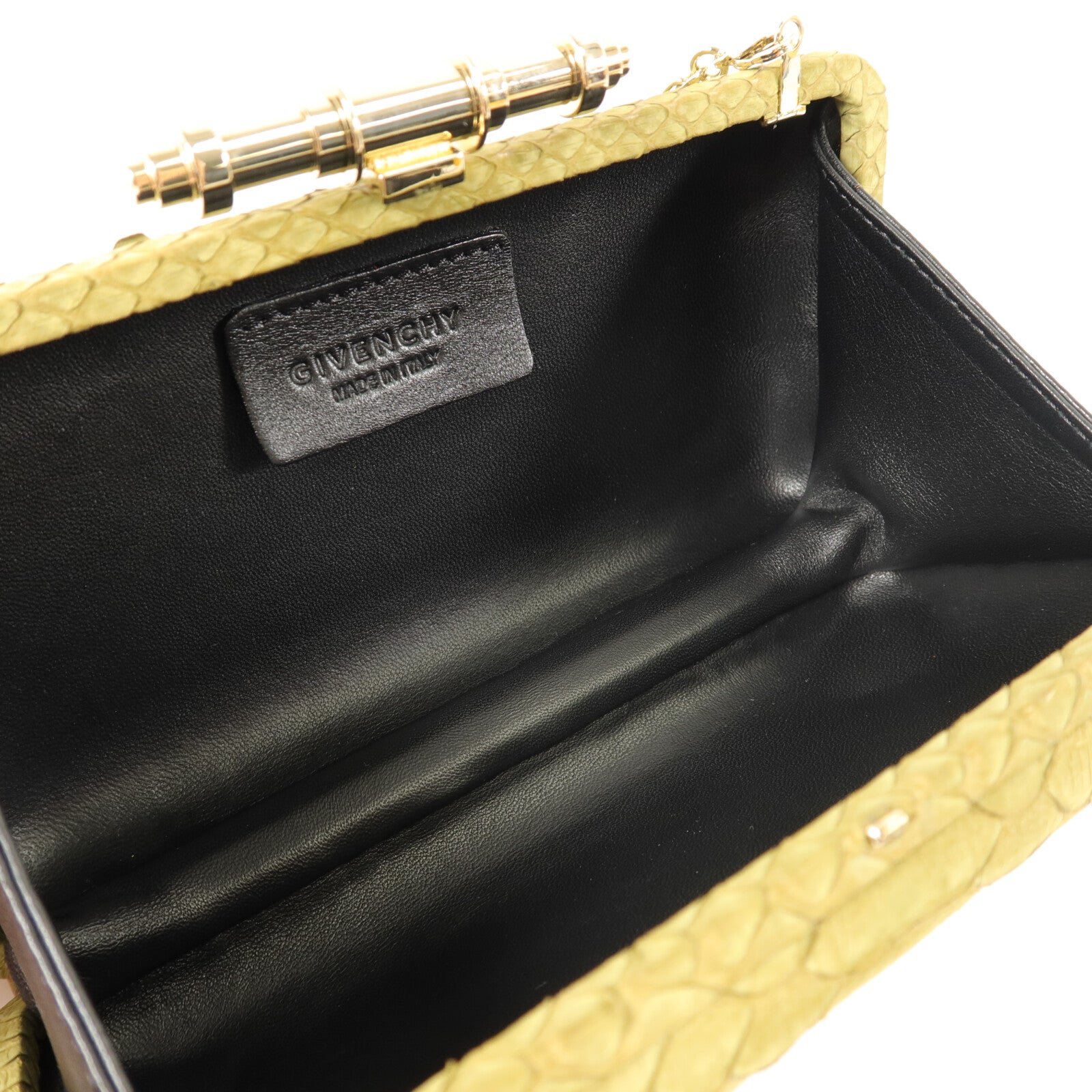 GIVENCHY 蛇皮皮革Clutch With Chain鏈帶肩背袋