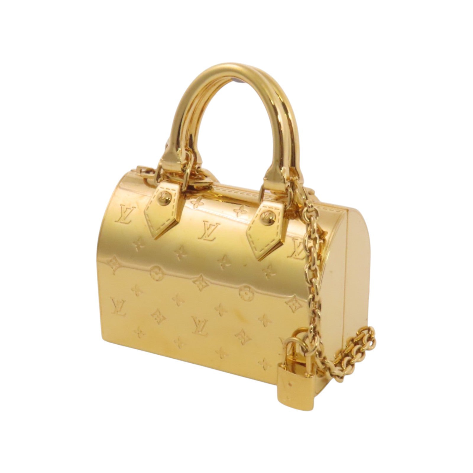 LOUIS VUITTON 金屬Speedy Charm Bag金扣鏈帶掛飾