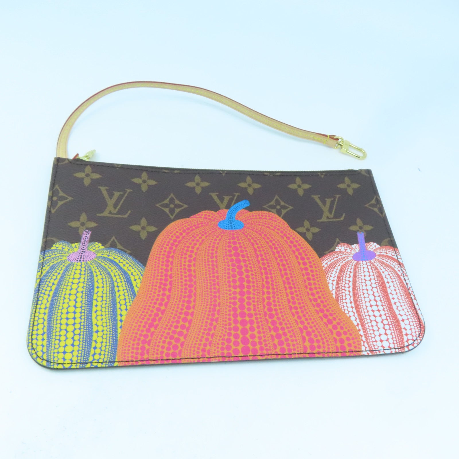 LOUIS VUITTON Monogram Lv x YK Neverfull MM金扣肩背袋啡色