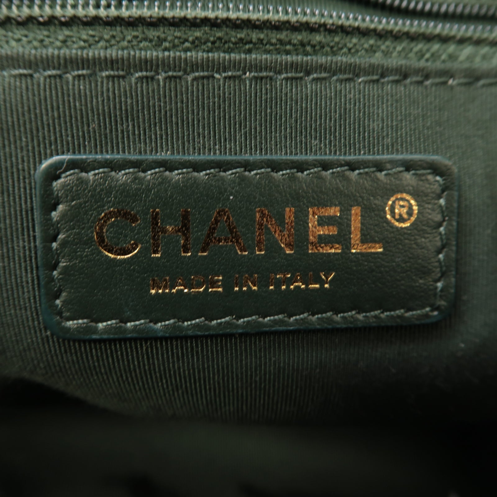CHANEL 【激減優惠】菱格牛皮皮革2way Shoulder Bag金扣手挽肩背兩用袋綠色