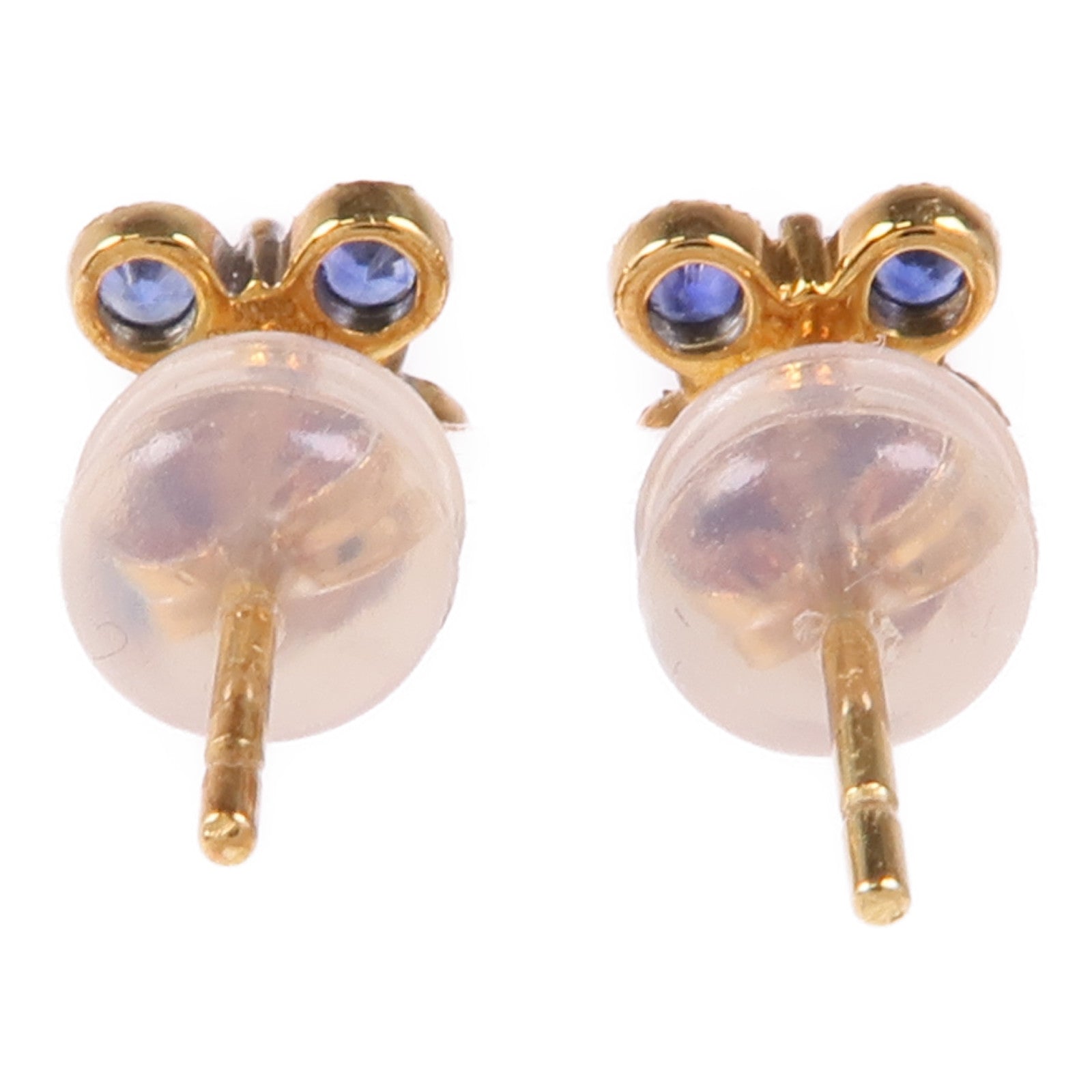 JEWELRY 【激減優惠】18K黃金Sapphire/Diamond Earrings藍寶石/鑽石耳環