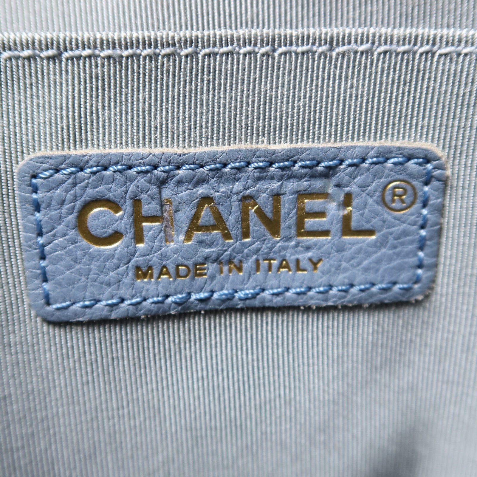 CHANEL 牛仔布Backpack鏈帶背包