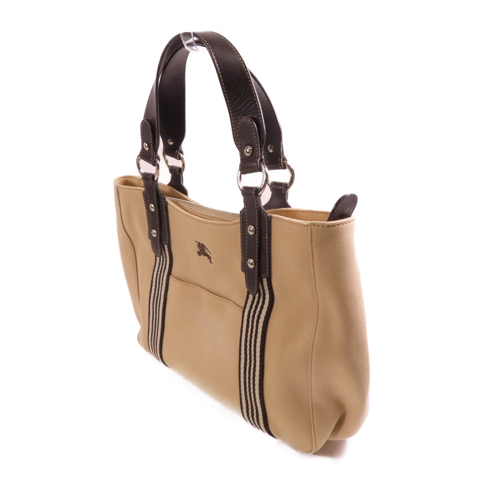 BURBERRY 帆布Shoulder Bag銀扣肩背袋