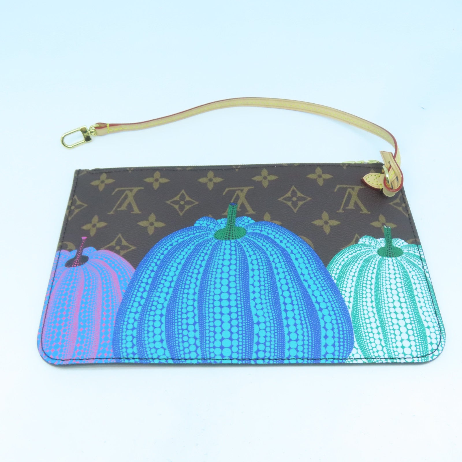 LOUIS VUITTON Monogram Lv x YK Neverfull MM金扣肩背袋啡色