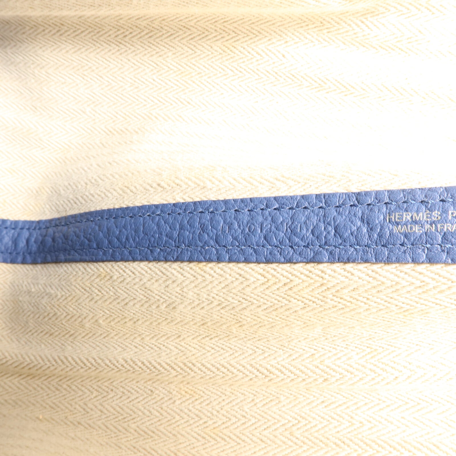HERMES Negonda皮革Garden Party TPM手挽袋Bleu Brighton
